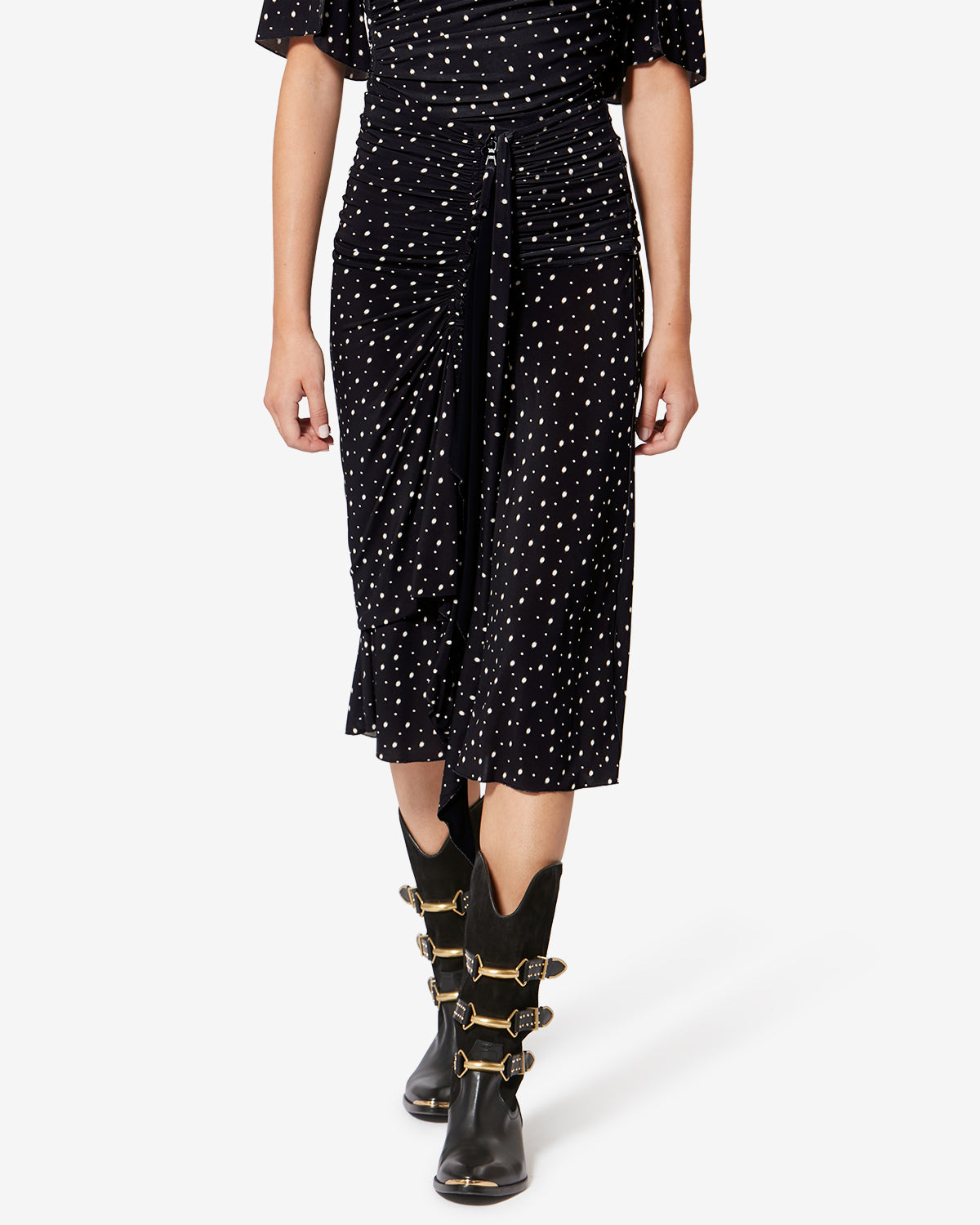 Falda midi gyelle - Black and ecru - Woman - 3