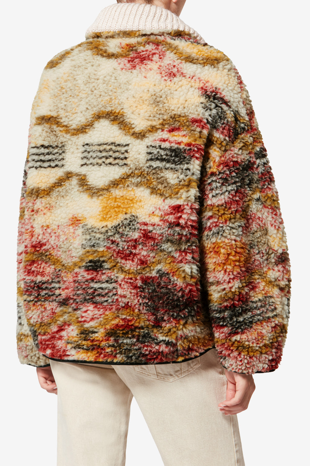 Marner fleece cloud print coat - Ecru-ochre - Woman - 5