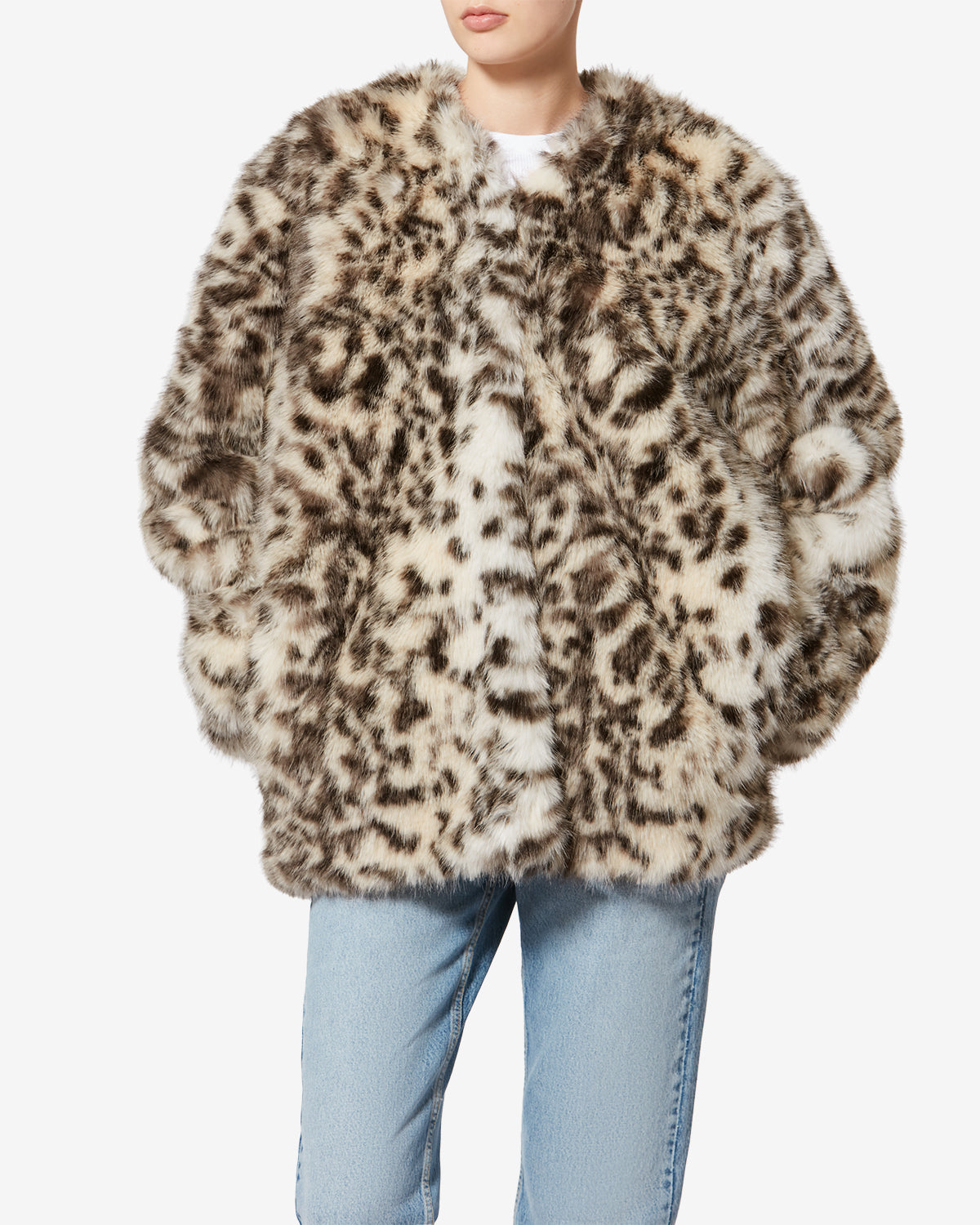 AGLAE COAT Woman ecru and black | ISABEL MARANT Official online store