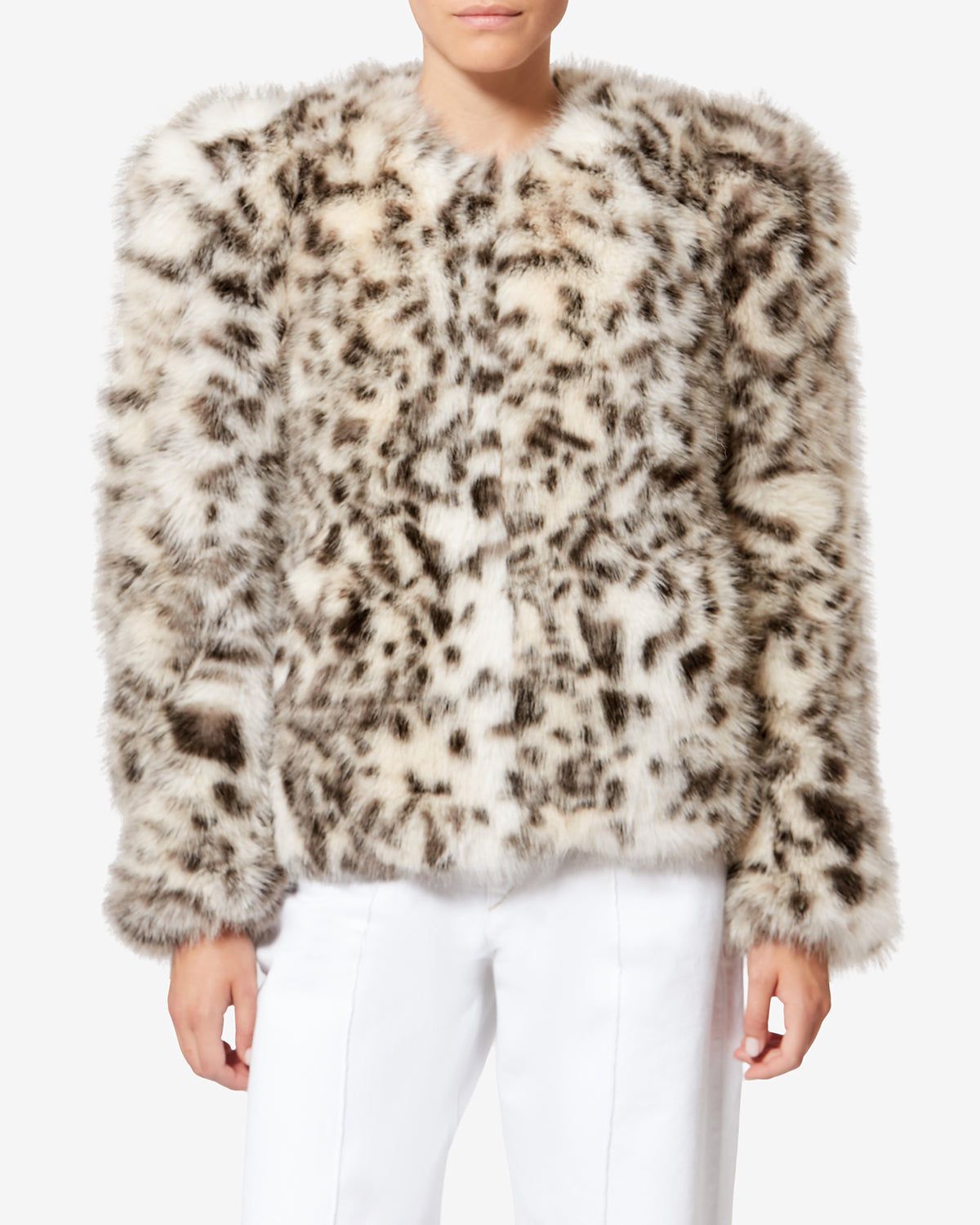 Teddy aus gesprenkeltem kunstpelz bahria - Ecru and black - Woman - 3