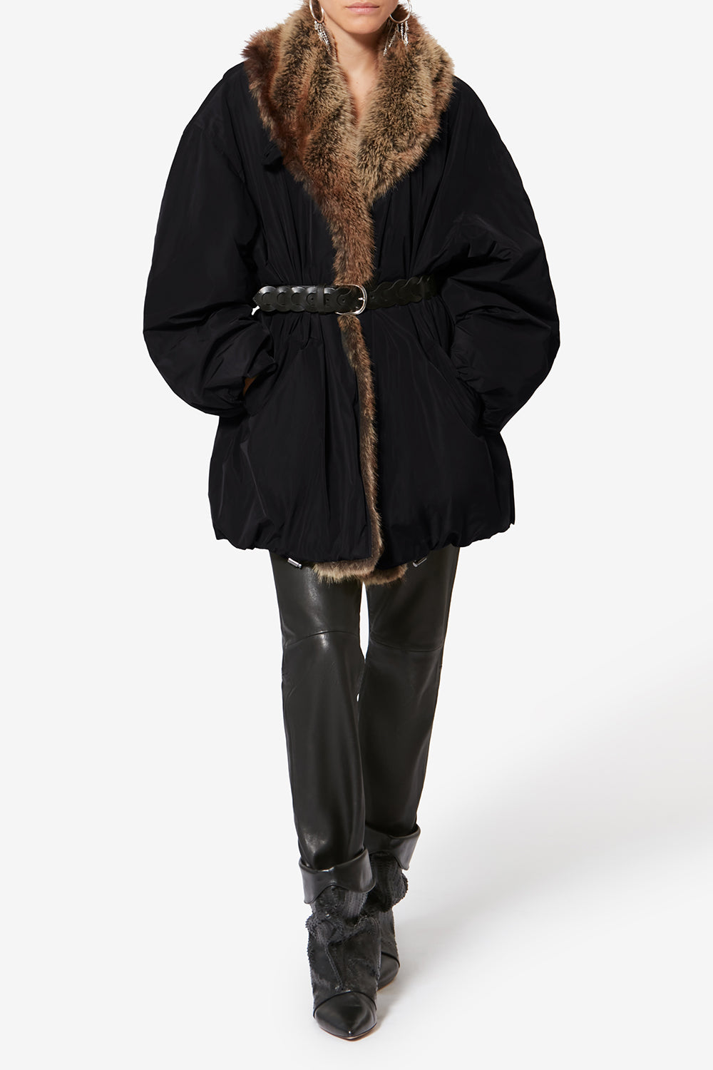 Cardine parka with faux fur lining - Black - Woman - 2