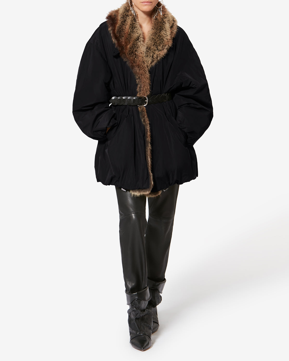 Cardine parka with faux fur lining - Black - Woman - 1