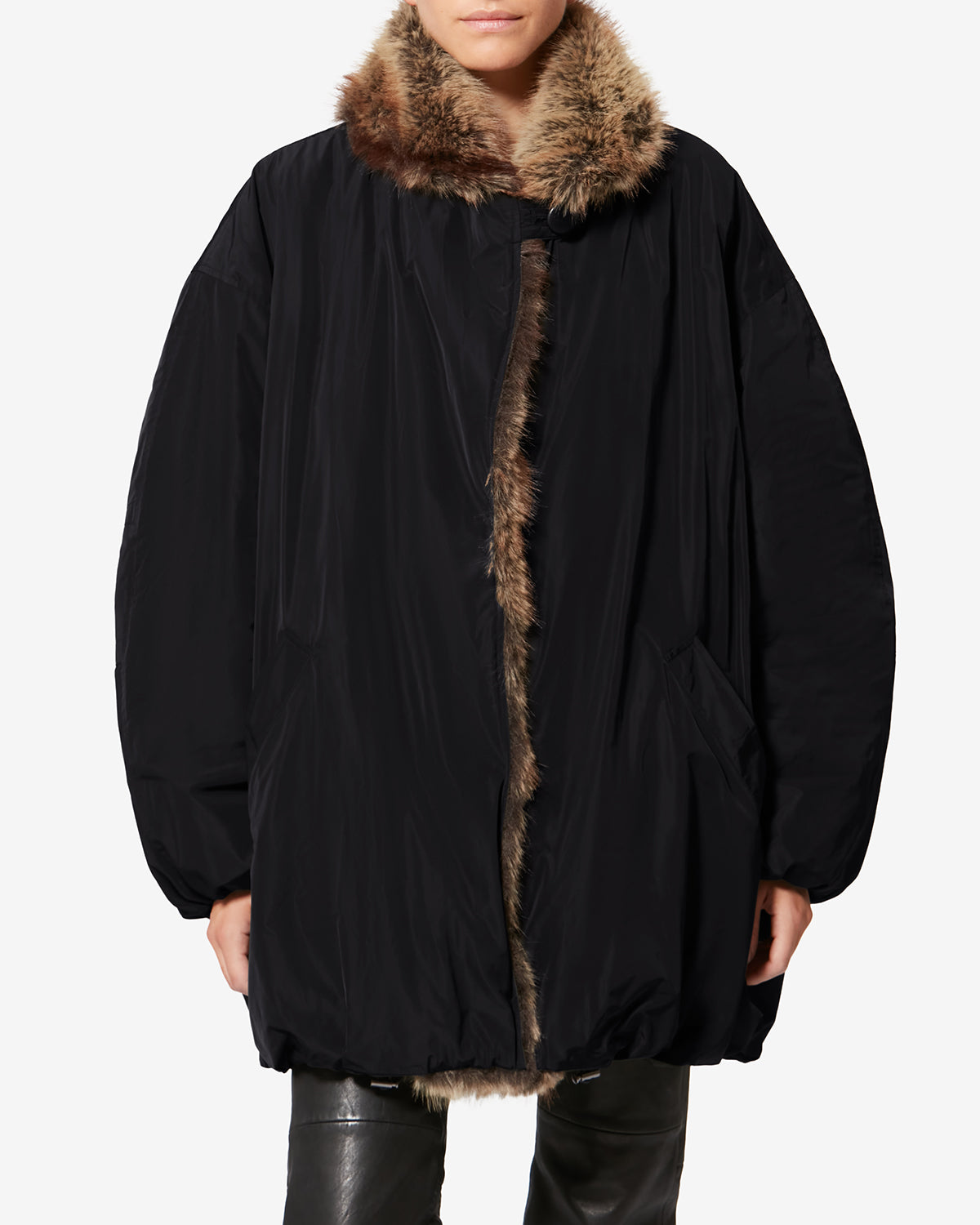 Cardine parka with faux fur lining - Black - Woman - 3