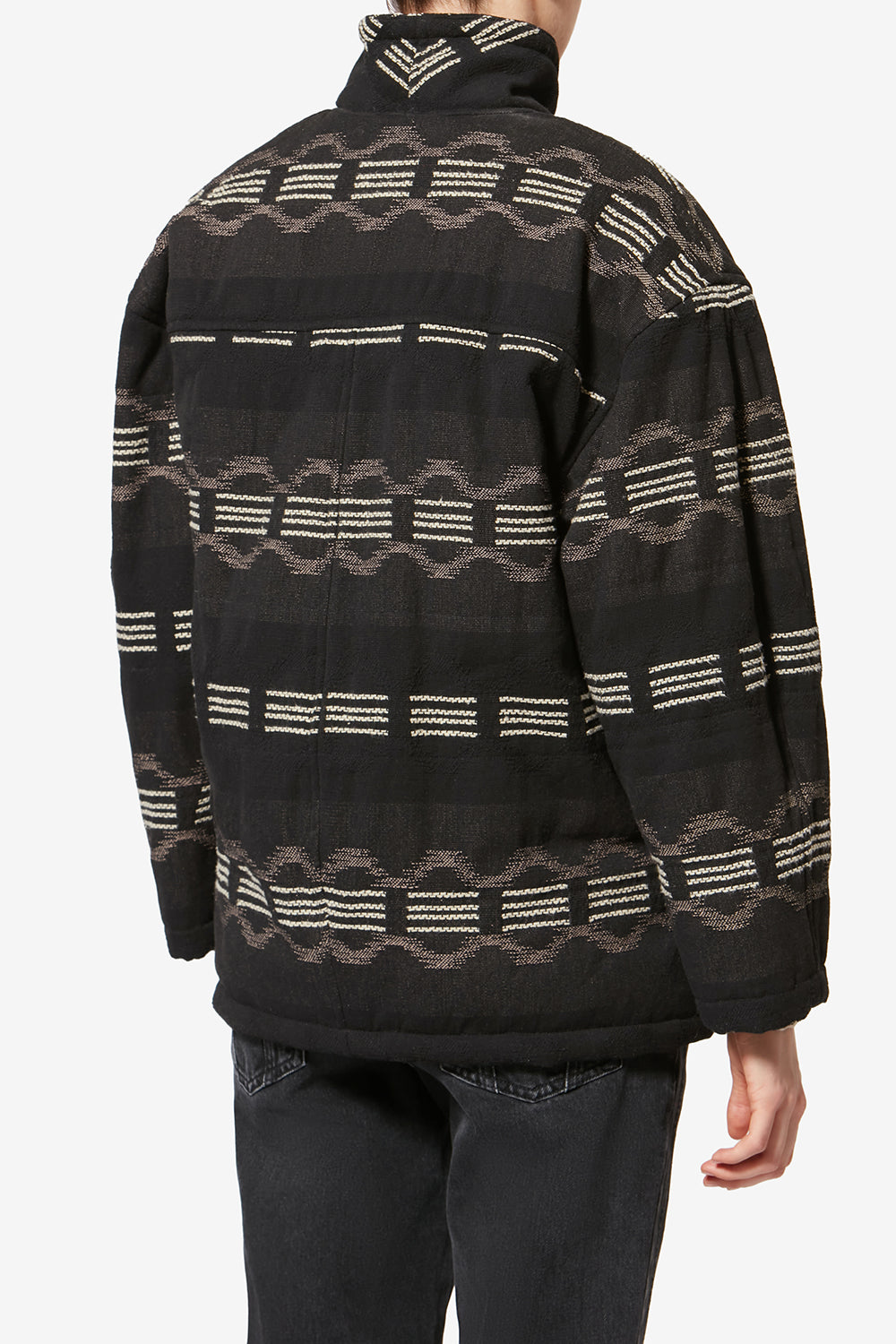 Abrigo corto de jacquard qayla - Negro lavado - Woman - 5