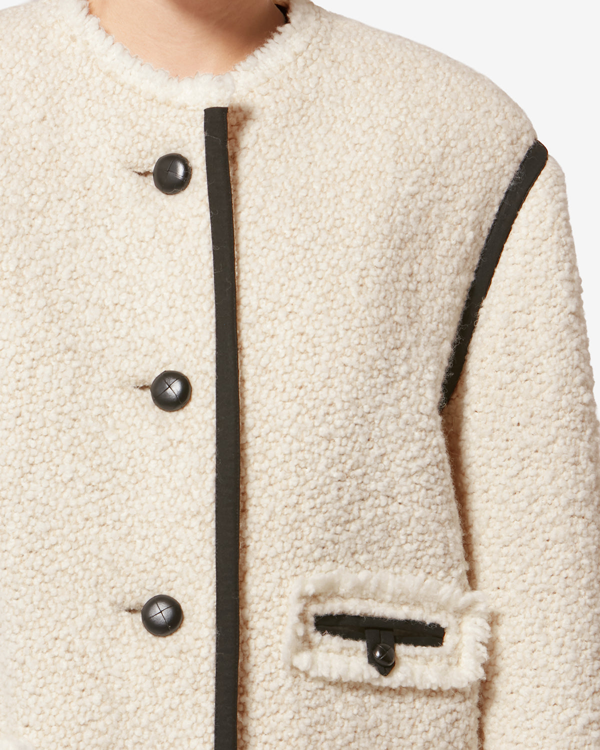 Giacca in tweed bouclé di lana maylin - Ecru - Woman - 2