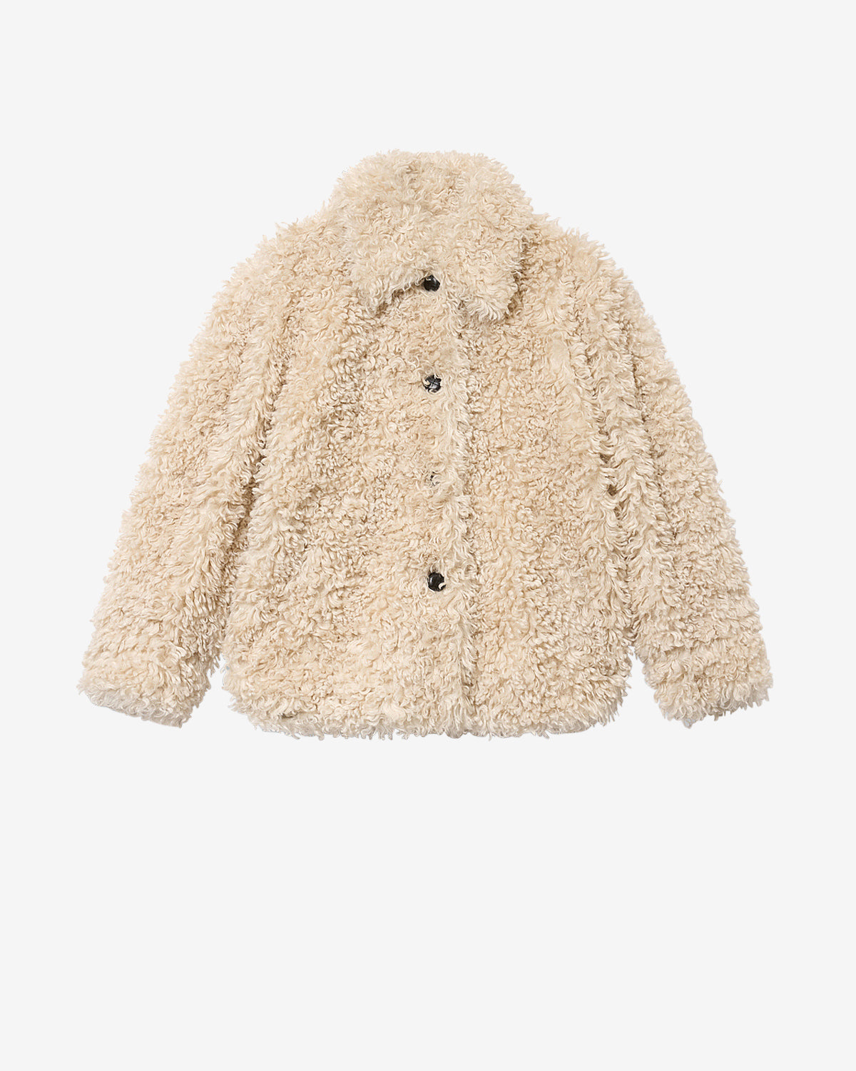Tarvey short curly faux fur coat - Ecru - Woman - 5