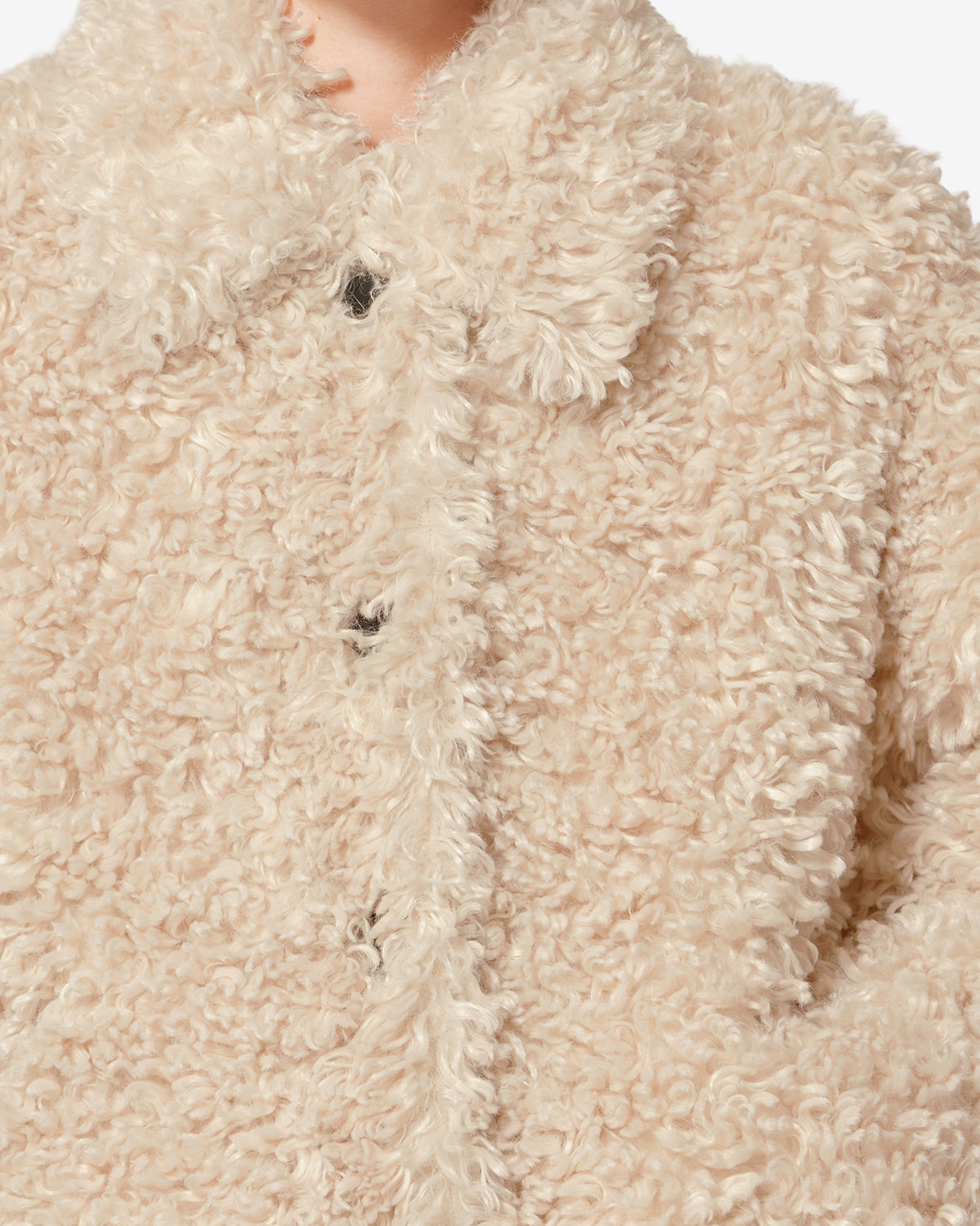 Tarvey short curly faux fur coat - Ecru - Woman - 2