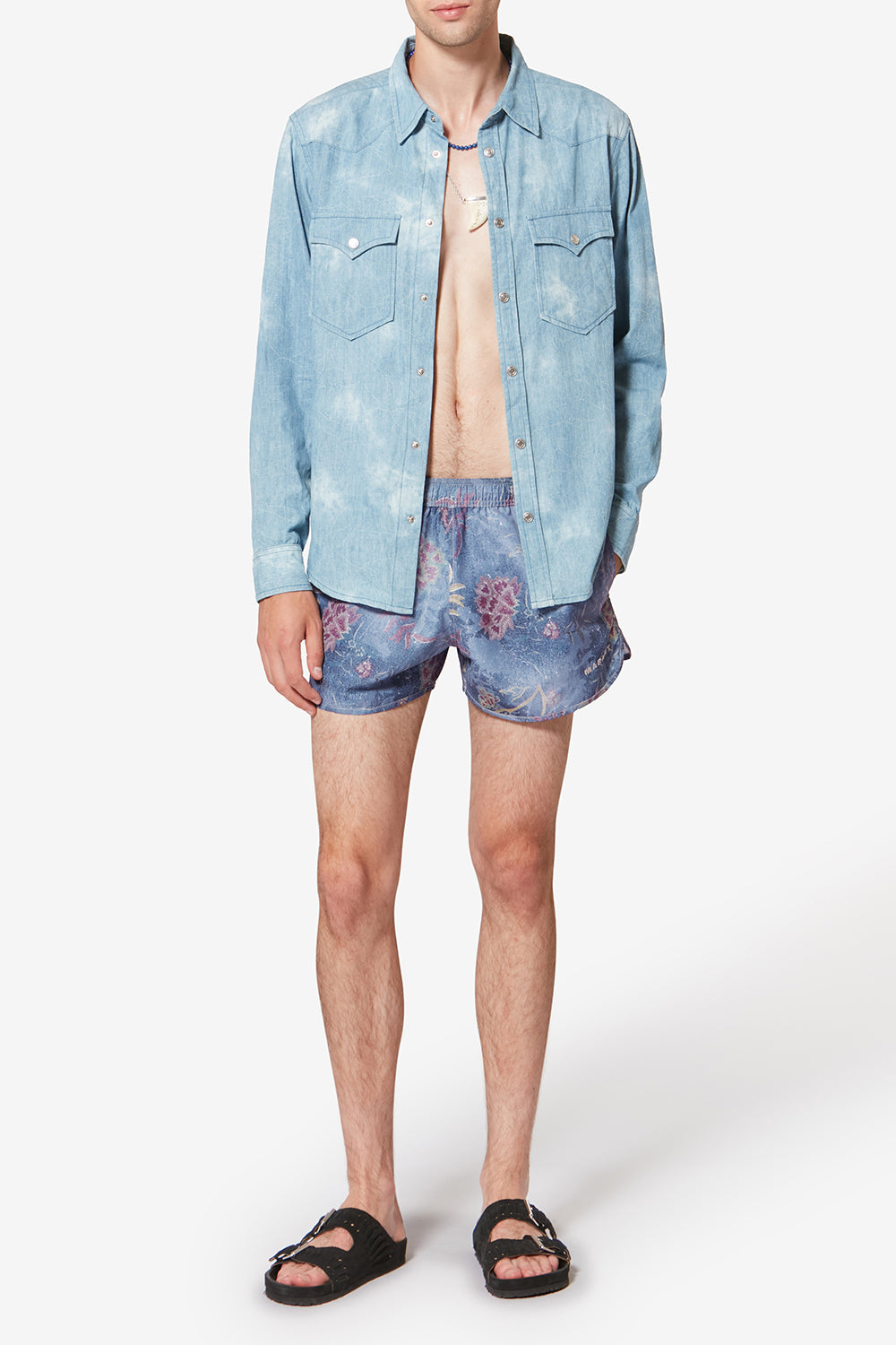 Short de bain vincente à imprimé tropical - Bleu - Man - 2