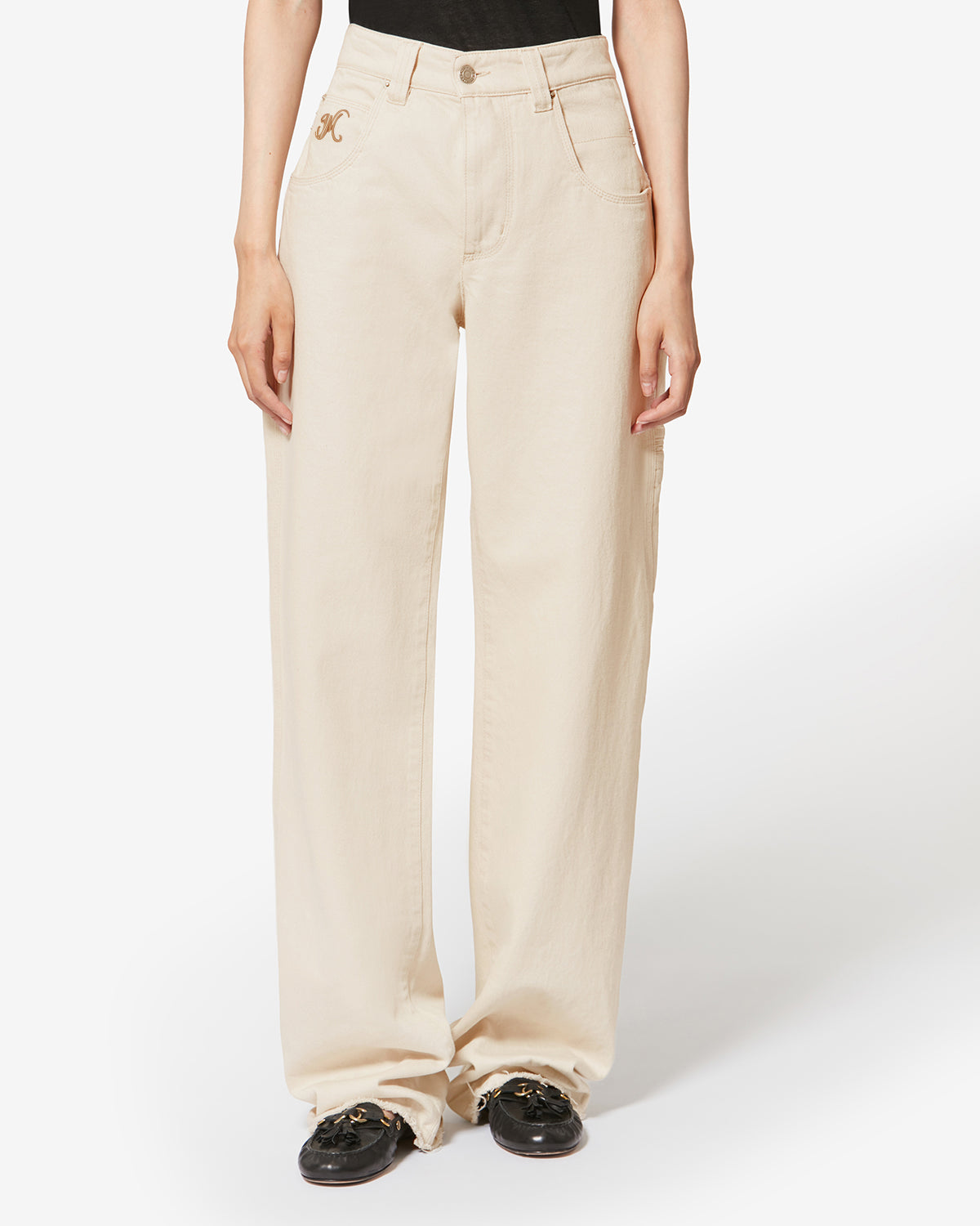 Jean denim à surpiqures jeyda - Écru - Woman - 3