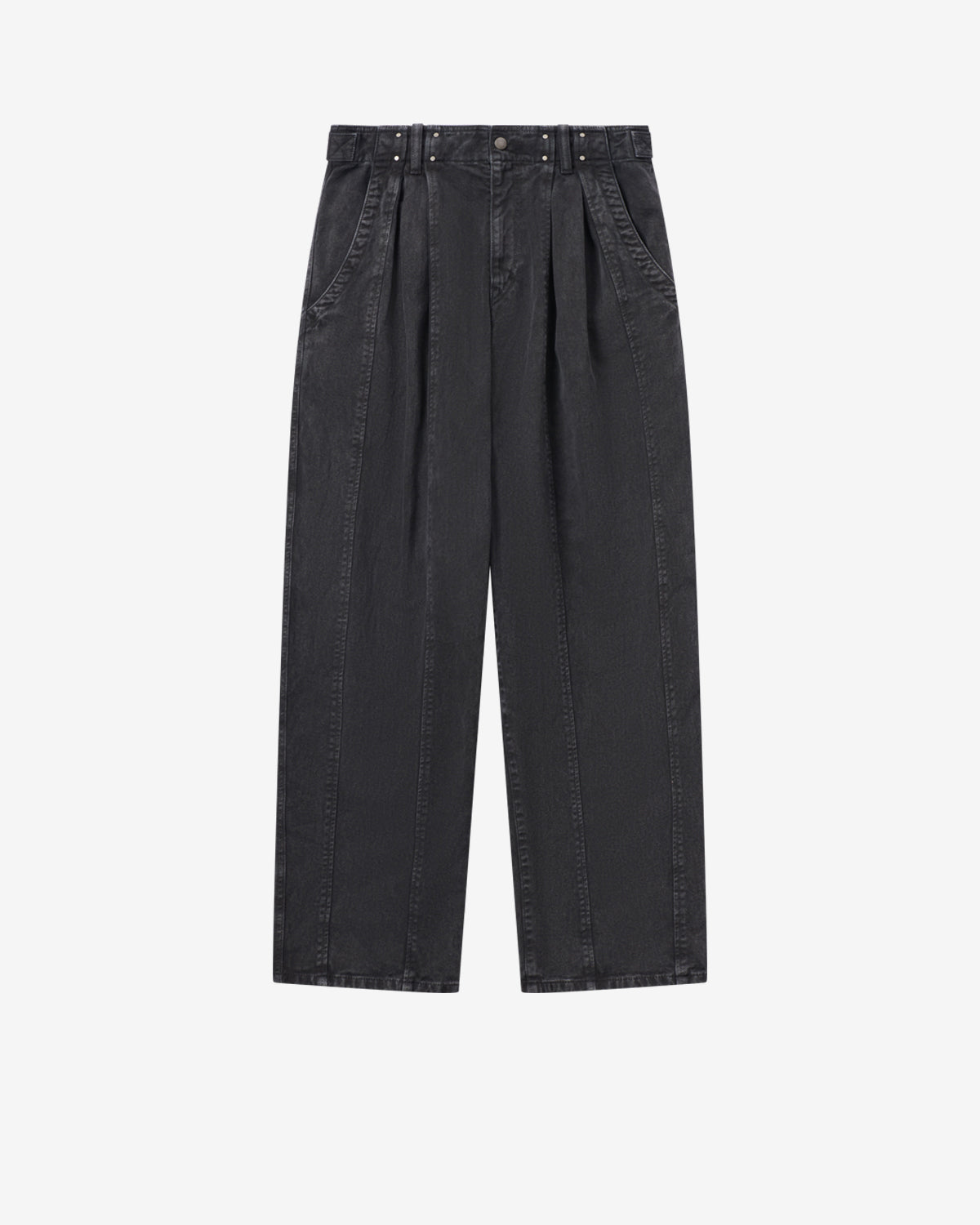 Ireme 데님 워크웨어 팬츠 - 검정으로 씻어낸 - Woman - 5