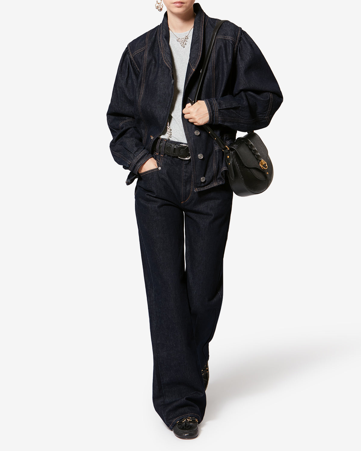 Pelvis Walking Pants Mサイズウエスト黒 BELVIA PANTS Woman dark midnight | ISABEL MARANT Official online store