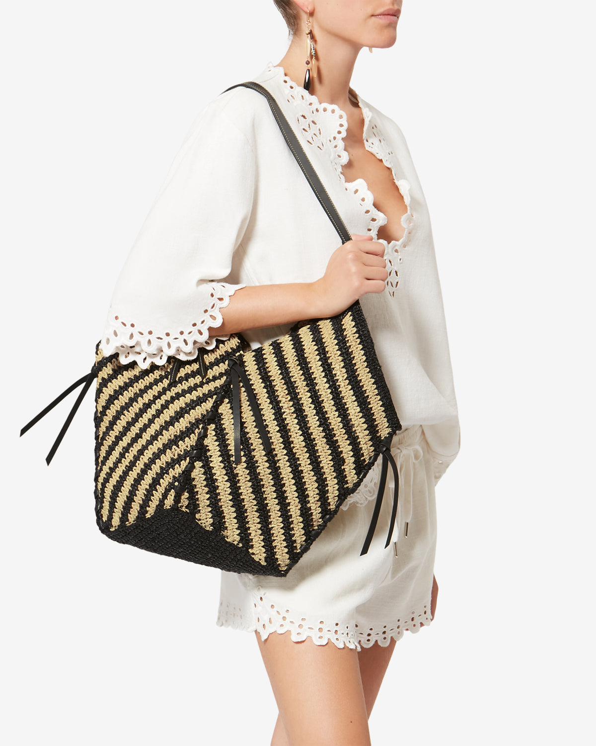 洋楽 Paulette Tajah Back To The Old Skool 2 TAMPA BAG Woman black and natural | ISABEL MARANT Official online