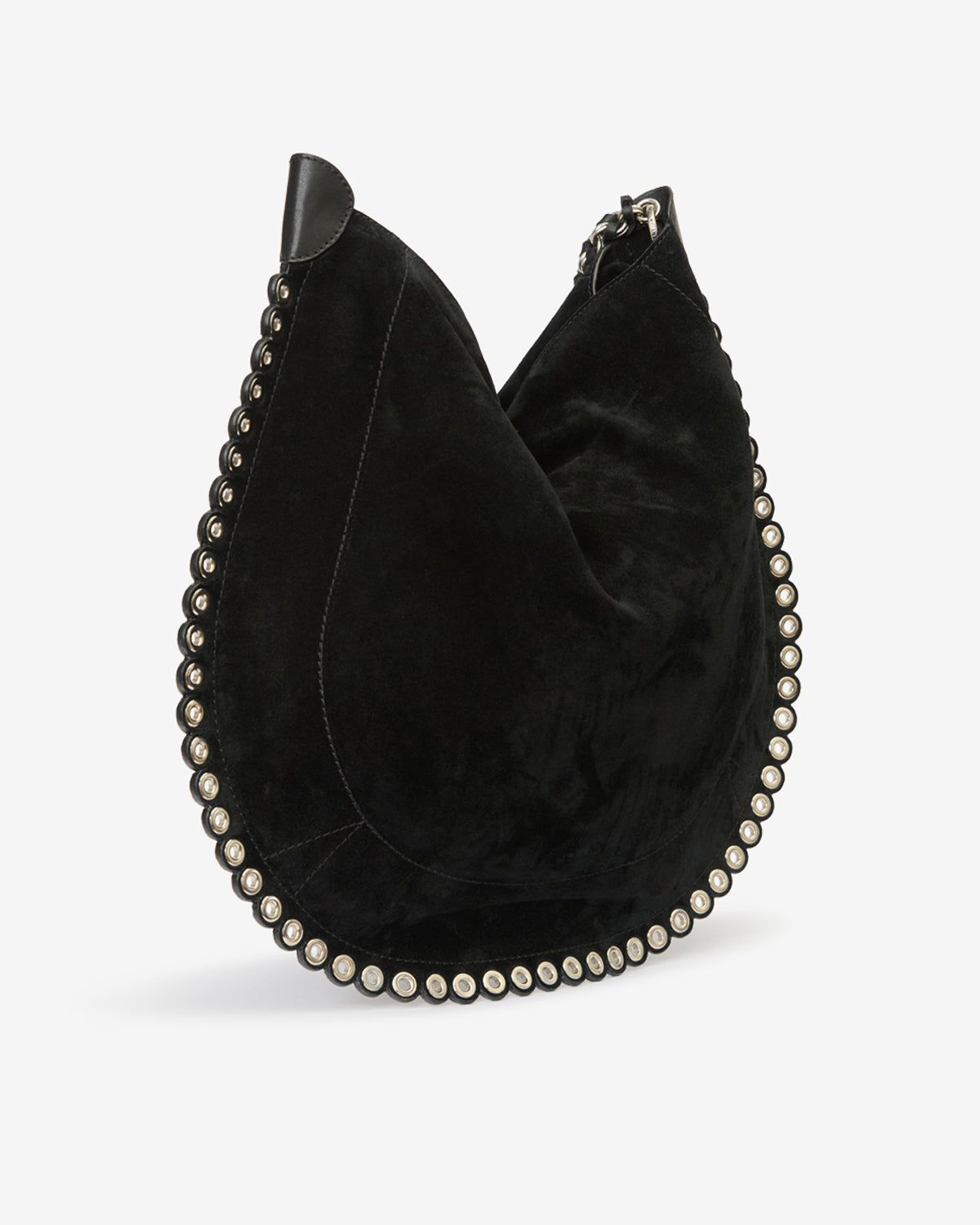 OSKAN HOBO SOFT SHOULDER BAG Woman black and silver | ISABEL