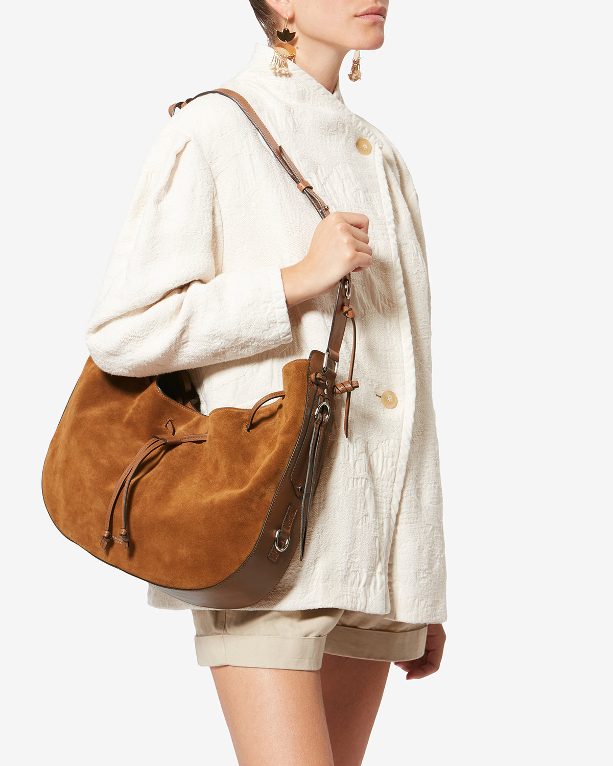 Borsa da portare a spalla bolton hobo in pelle - Cognac - Woman - 3