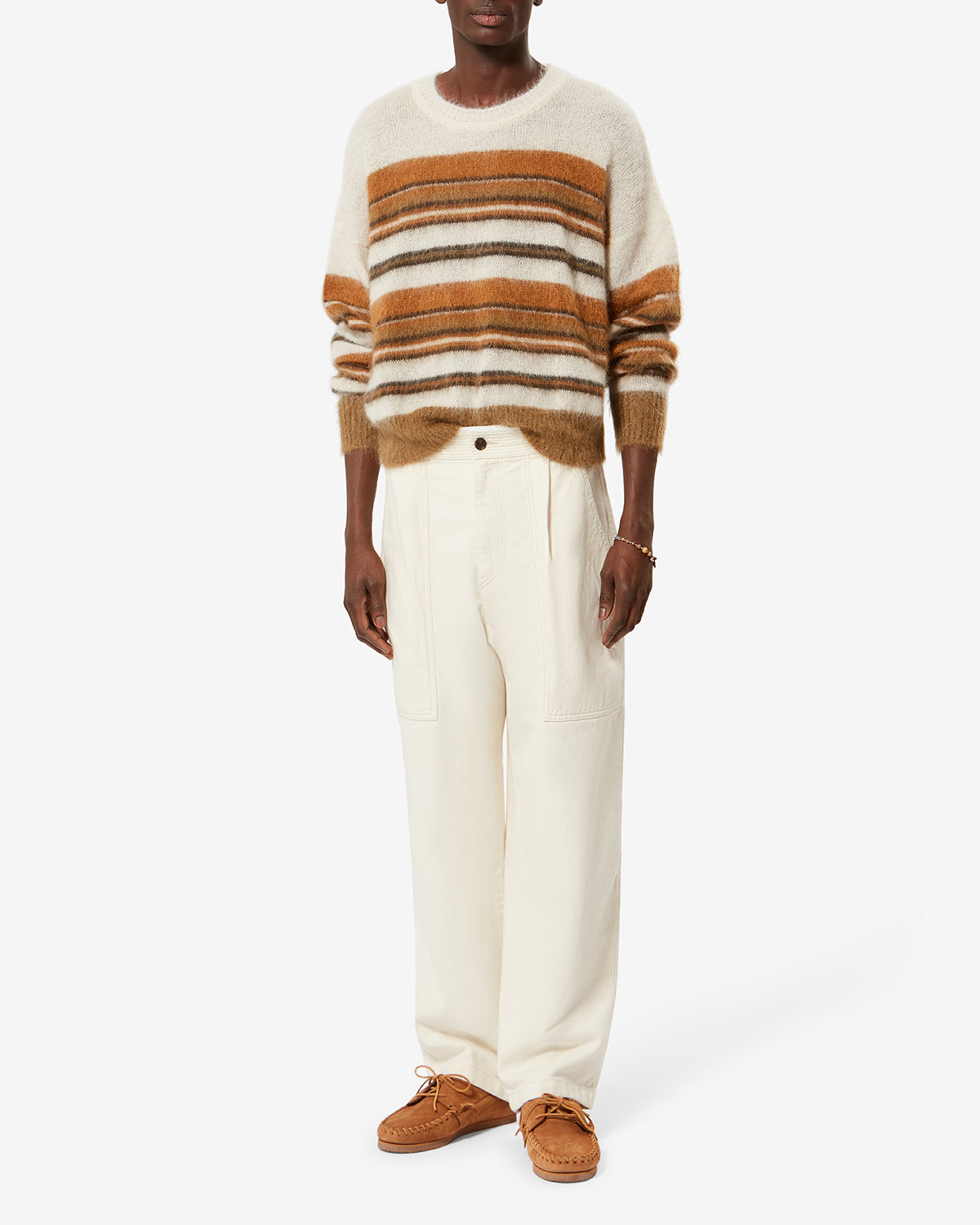 Drussellh ヴァージンウールモヘア セーター - Ecru/camel - Man - 1