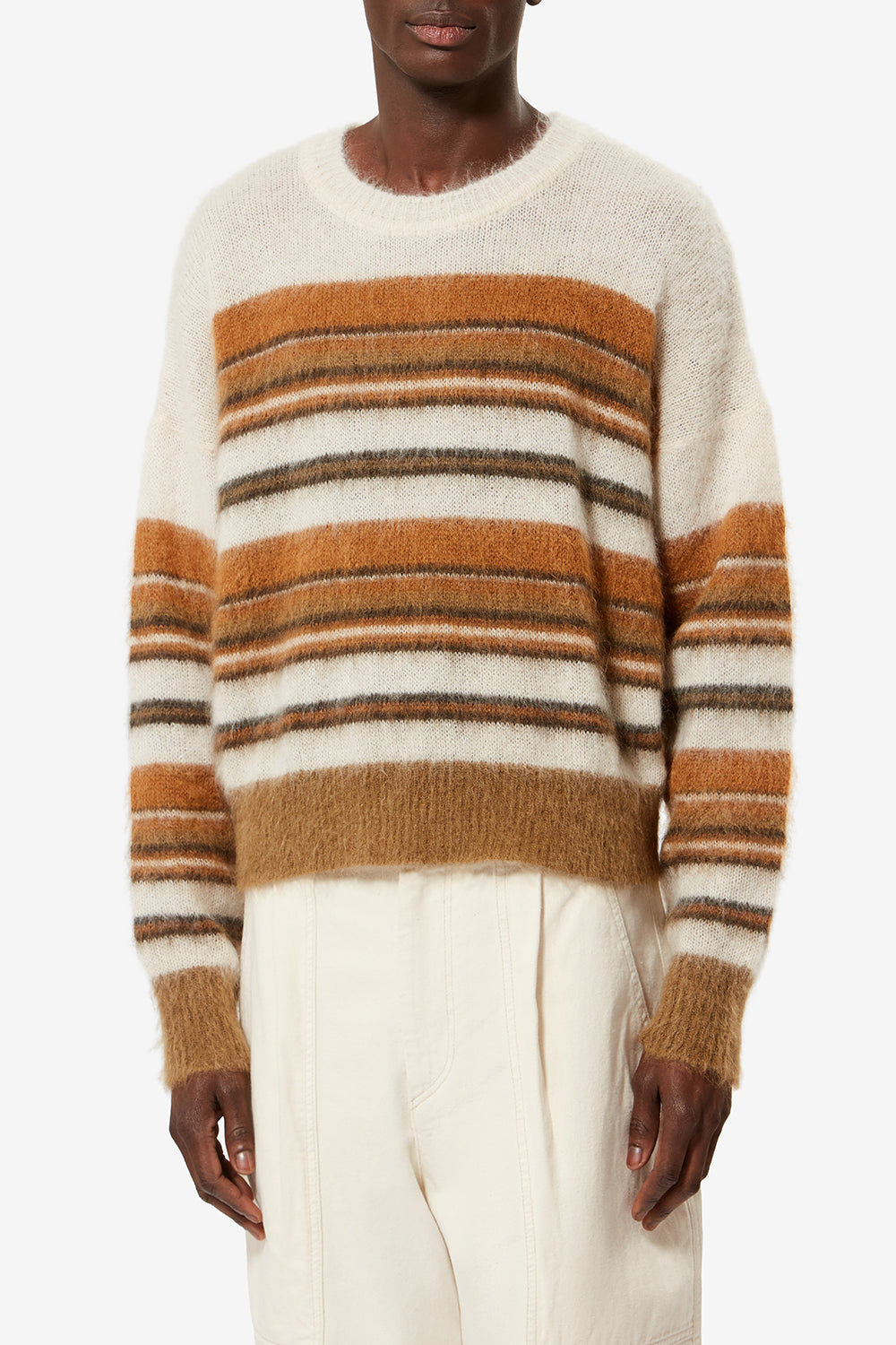 Drussellh 버진 울 모헤어 스웨터 - Ecru/camel - Man - 4