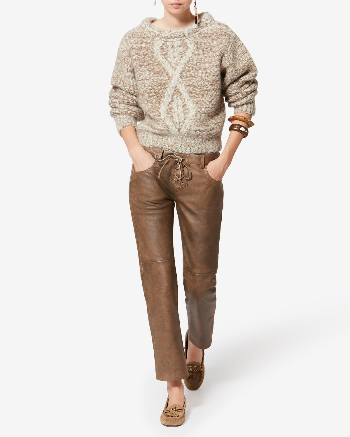 Pull dorota en laine - Écru-bronze - Woman - 1