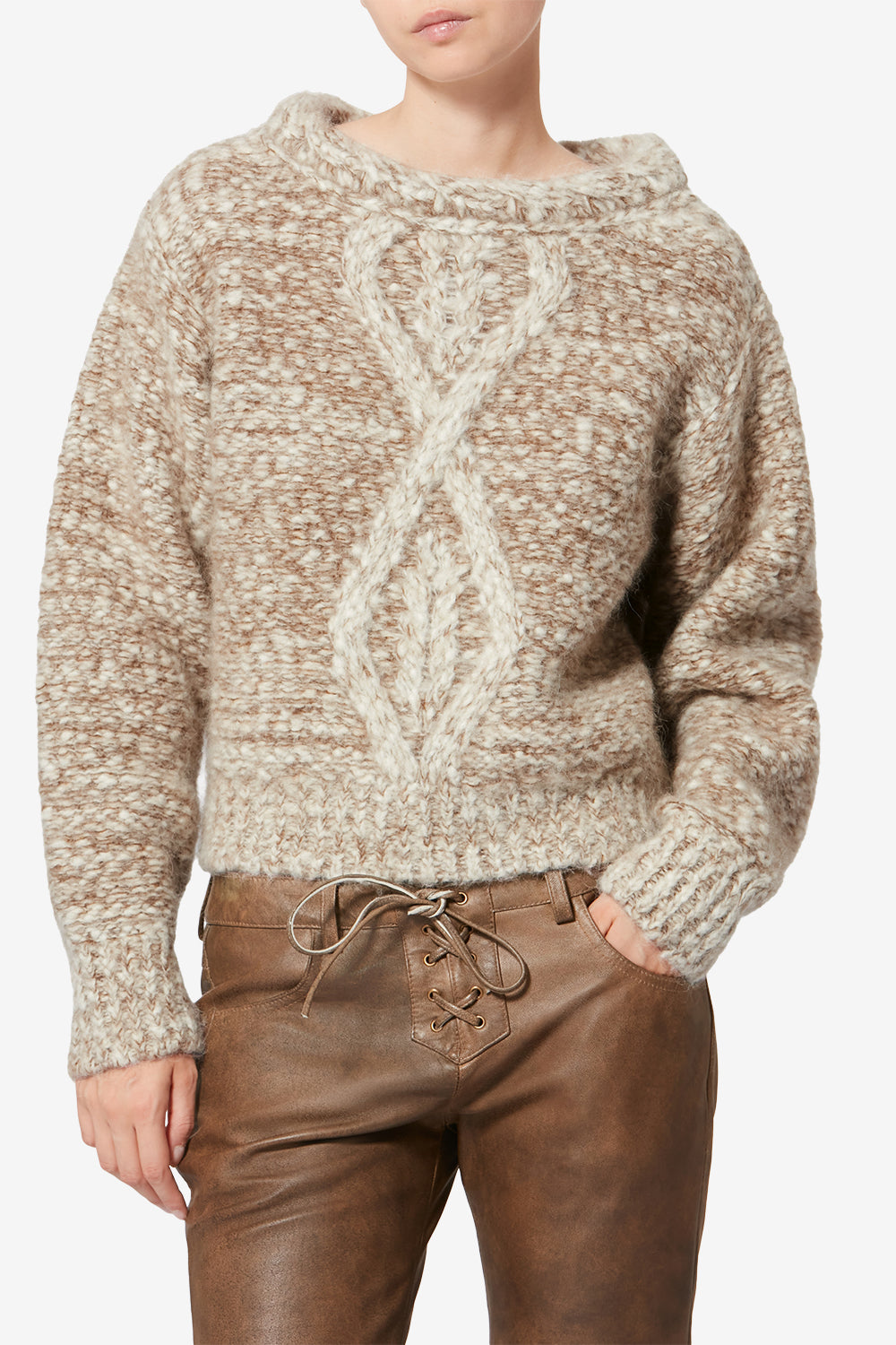 Jersey dorota de lana - Ecru-bronze - Woman - 4