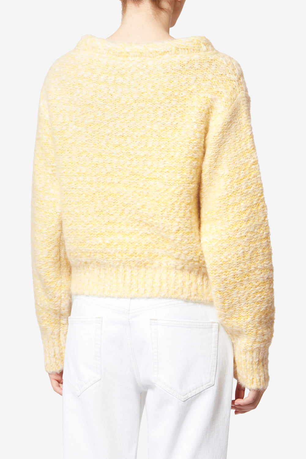 Jersey dorota de lana - Ecru and yellow - Woman - 5