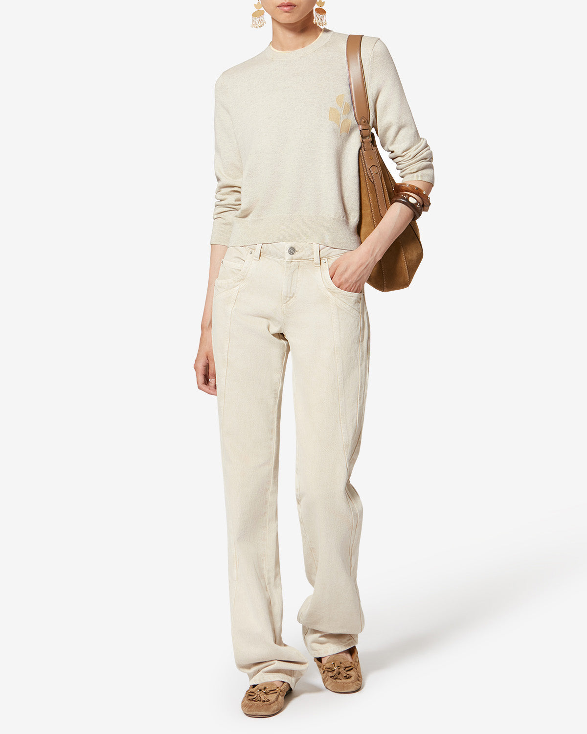 LANTA SWEATER Woman light grey-light yellow | ISABEL MARANT