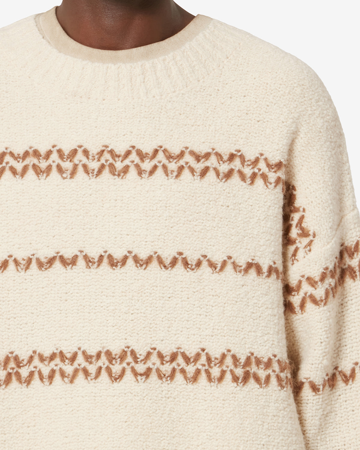 Pullover aus mouliné-wolle romain - Ecru-bronze - Man - 2