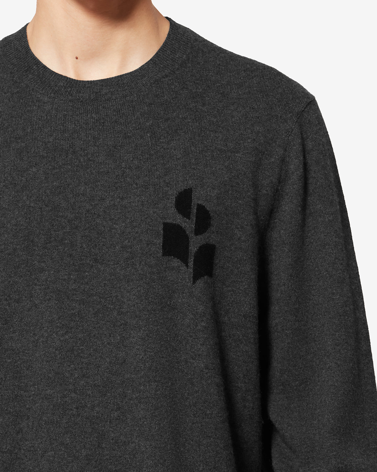 Antea thin cotton and wool sweater - Anthracite-black - Man - 2