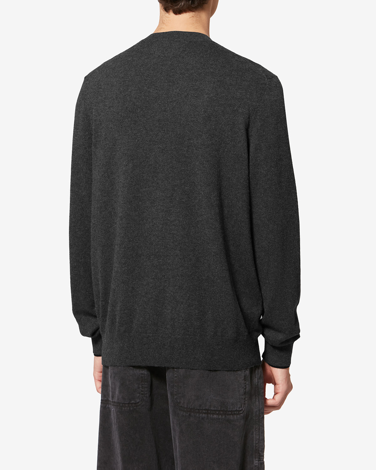 Antea thin cotton and wool sweater - Anthracite-black - Man - 4