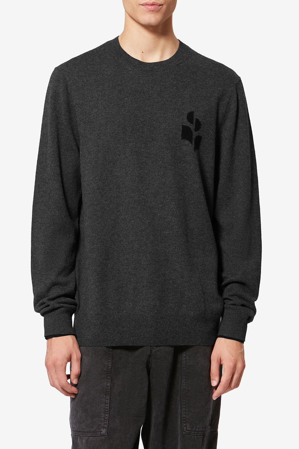 Feiner pullover aus baumwolle und wolle antea - Anthracite-black - Man - 4