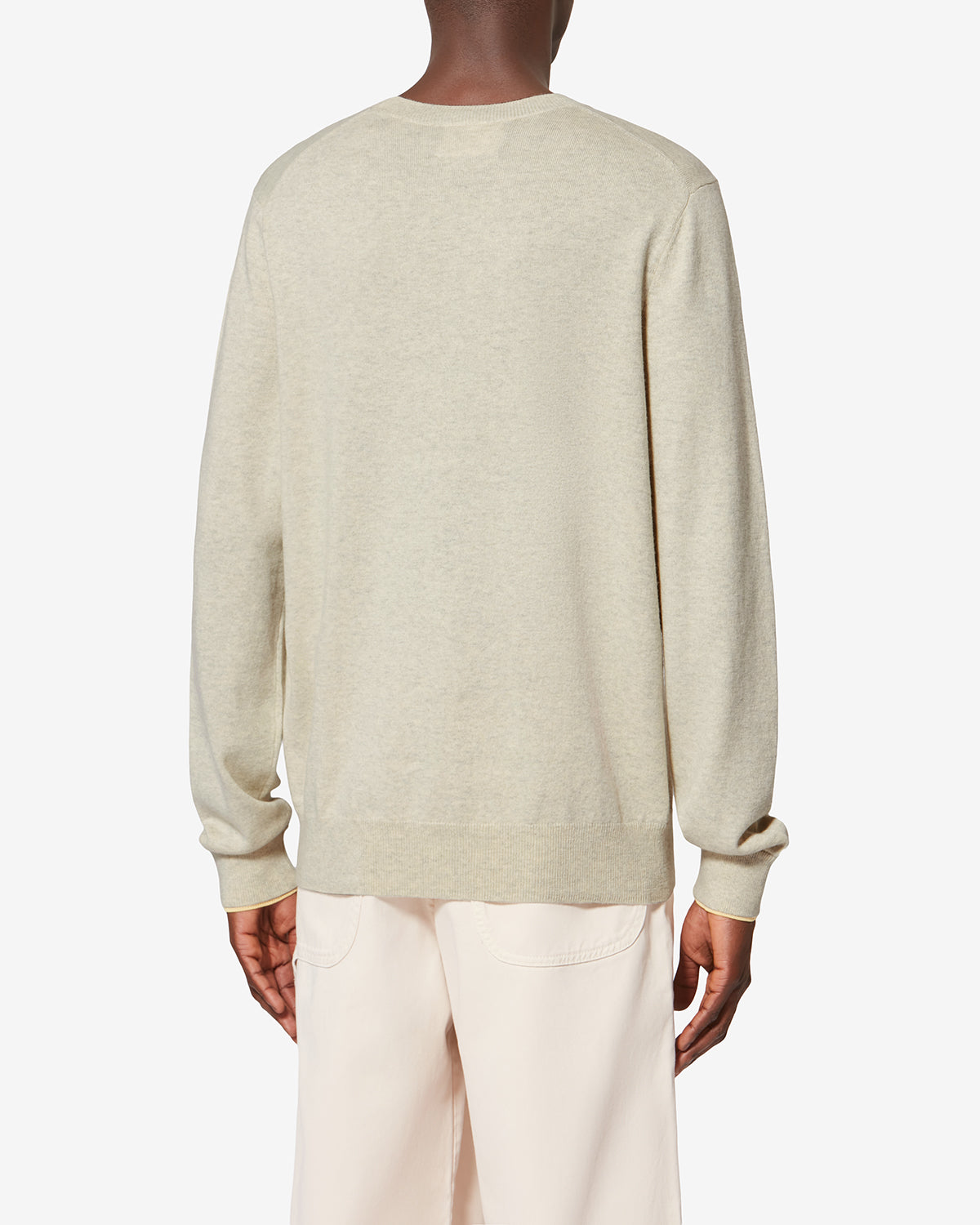 Jersey fino de lana y algodón antea - Light grey-light yellow - Man - 4