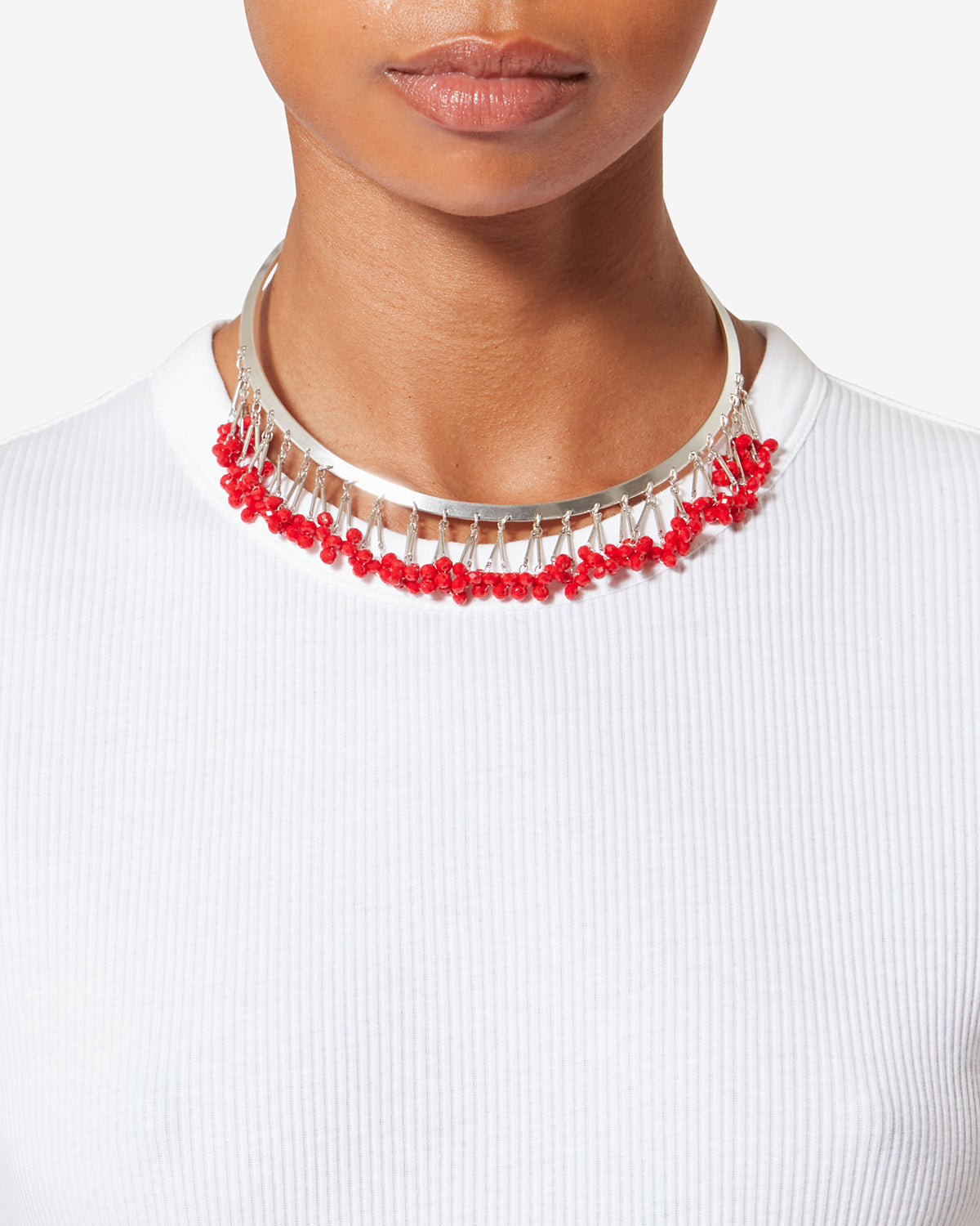 Nora チョーカーネックレス - Red-silver - Woman - 2