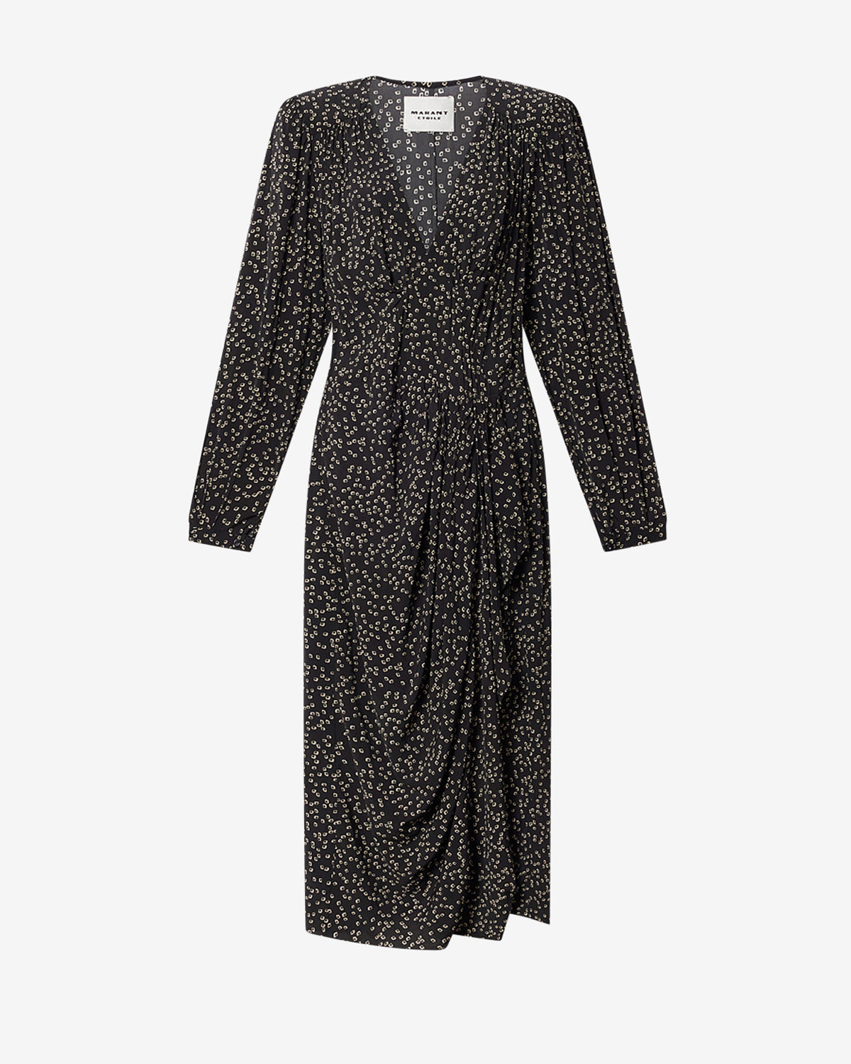 C558 ポルトガル製 ISABEL MARANT タイトワンピース 総柄 S DAYLIA DRESS Woman black | ISABEL MARANT Official online store