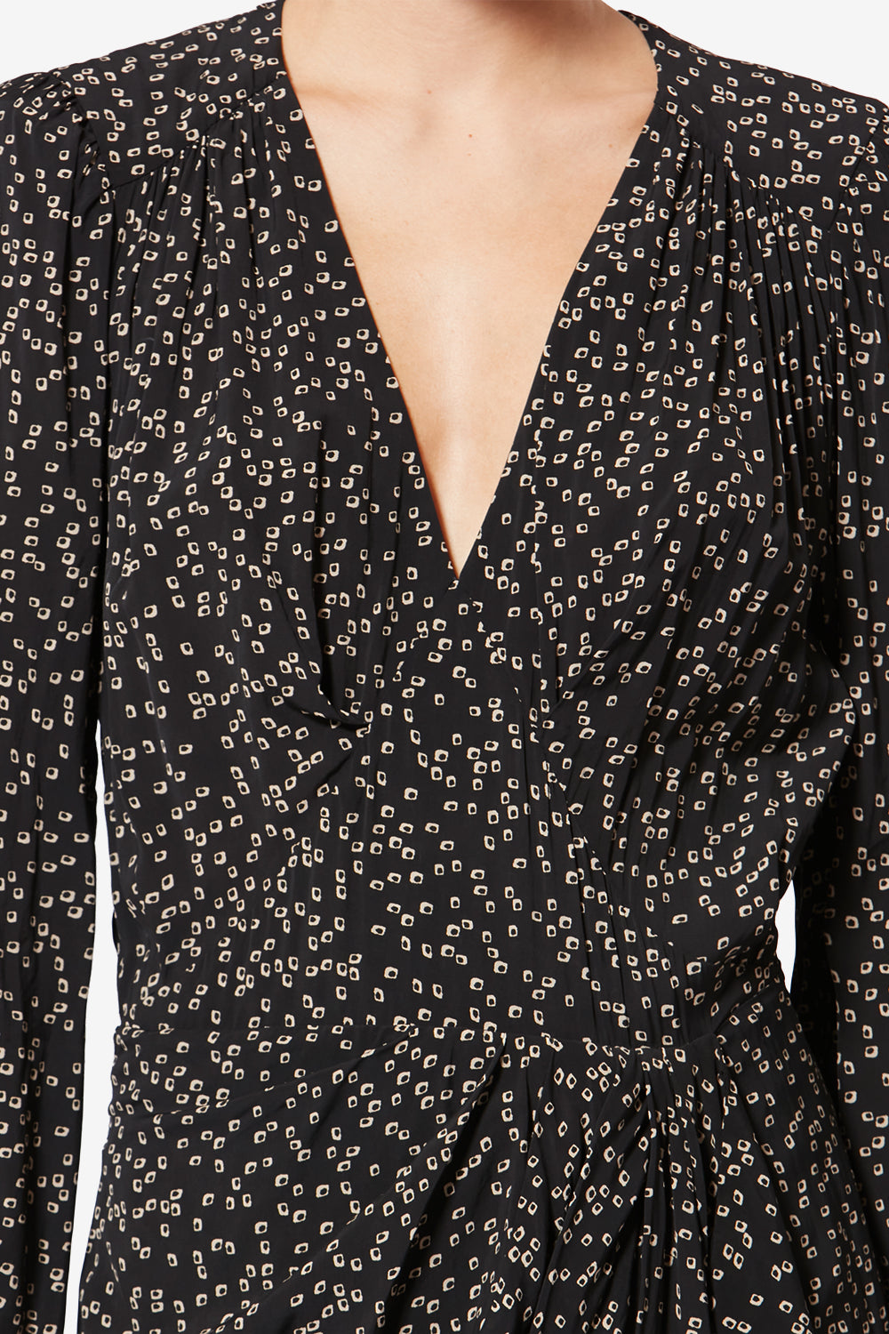 Vestido fluido daylia con estampado de origami - Negro - Woman - 3