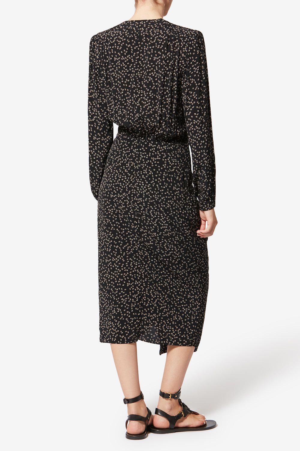 Vestido fluido daylia con estampado de origami - Negro - Woman - 5