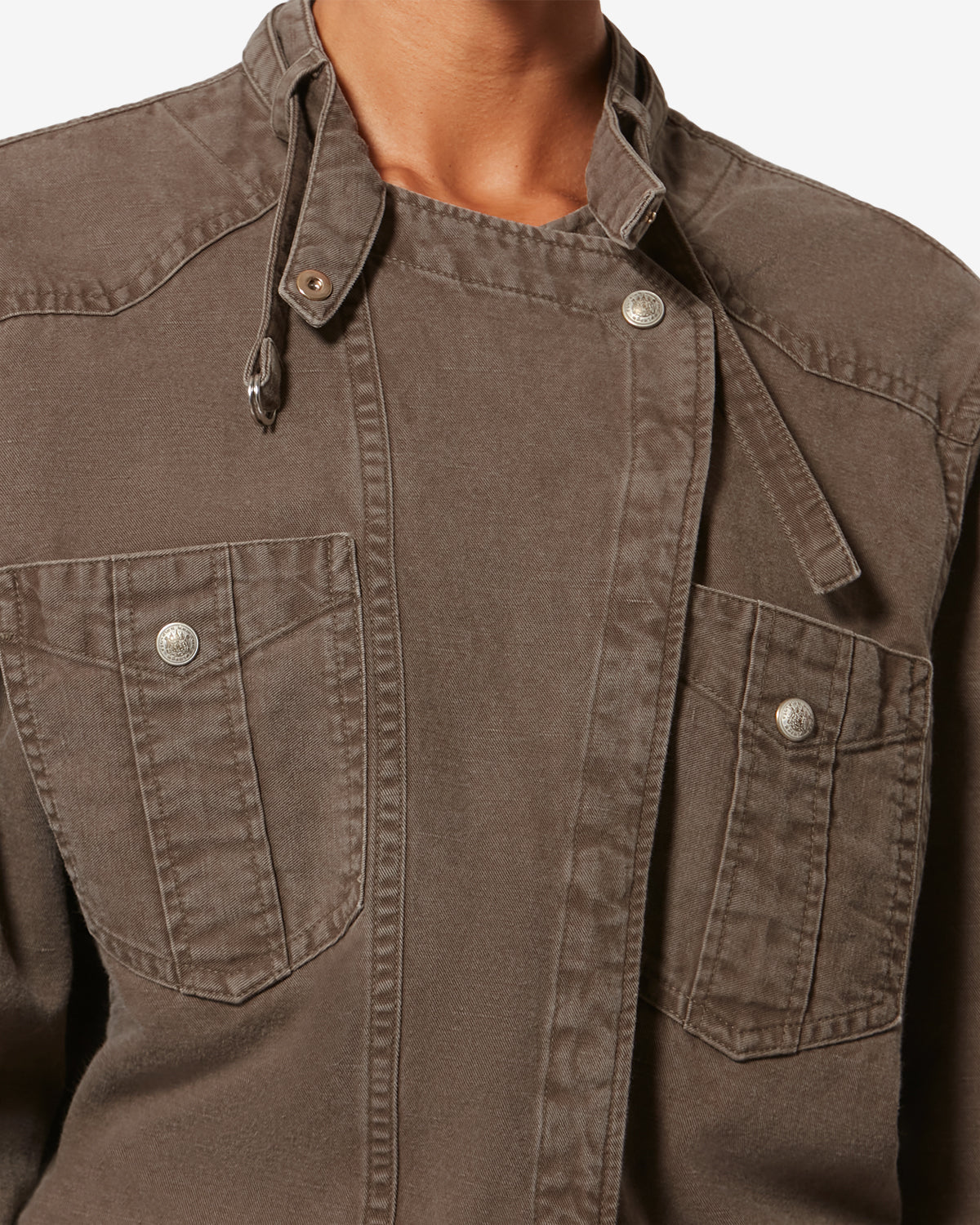 Vestido camisero nouria vaquero de algodón ligero - Dark bronze - Woman - 2