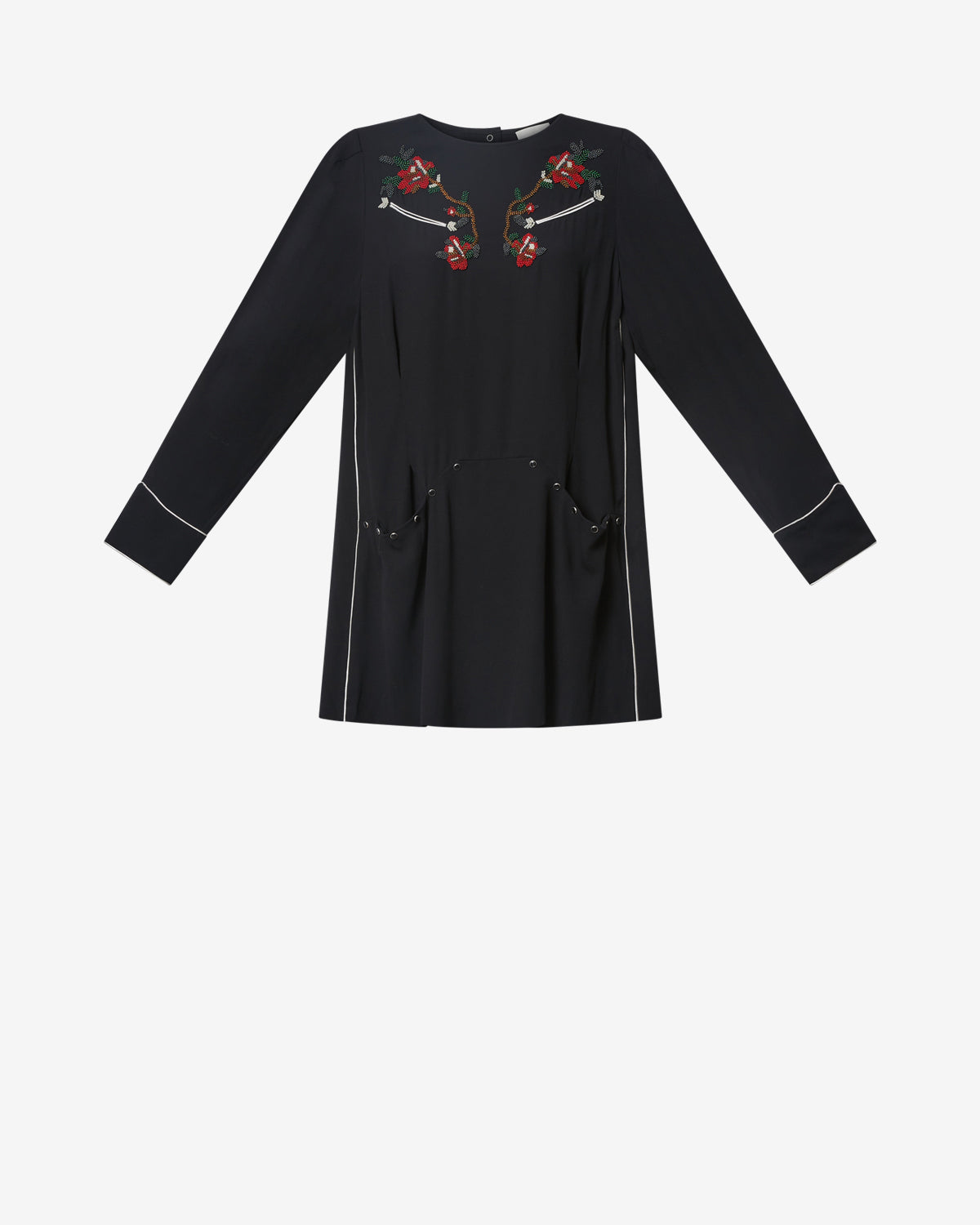 Vestido corto de cady con cuentas youma - Negro - Woman - 5