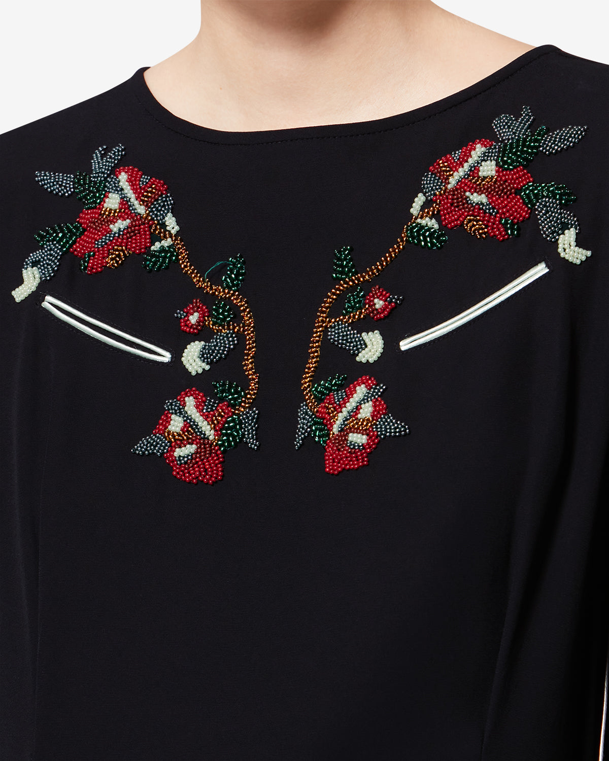 Vestido corto de cady con cuentas youma - Negro - Woman - 2