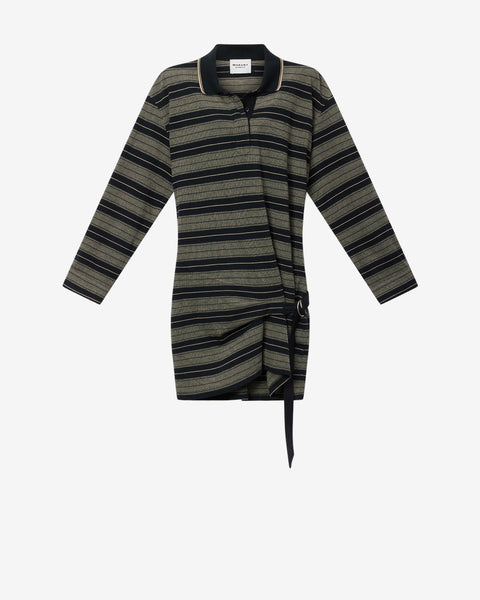 black striped t shirt dress long sleeve Isabel Marant Etoile Isea Dress in Black