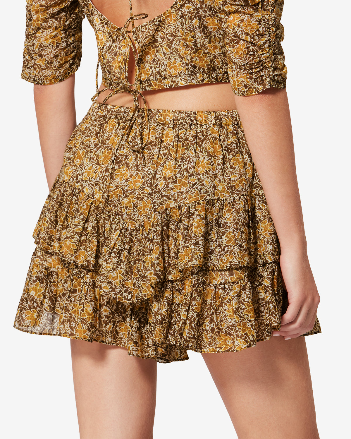 Short jocadia en voile de algodón orgánico estampado - Caqui - Woman - 4