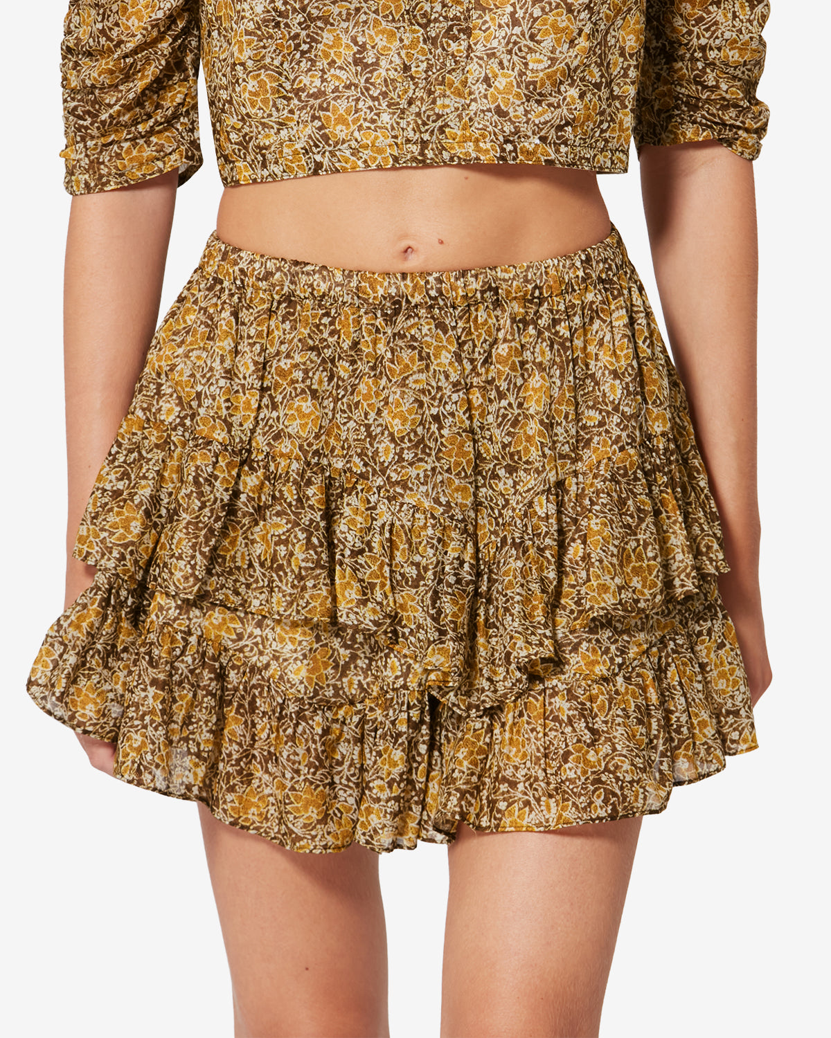 Short jocadia en voile de algodón orgánico estampado - Caqui - Woman - 3