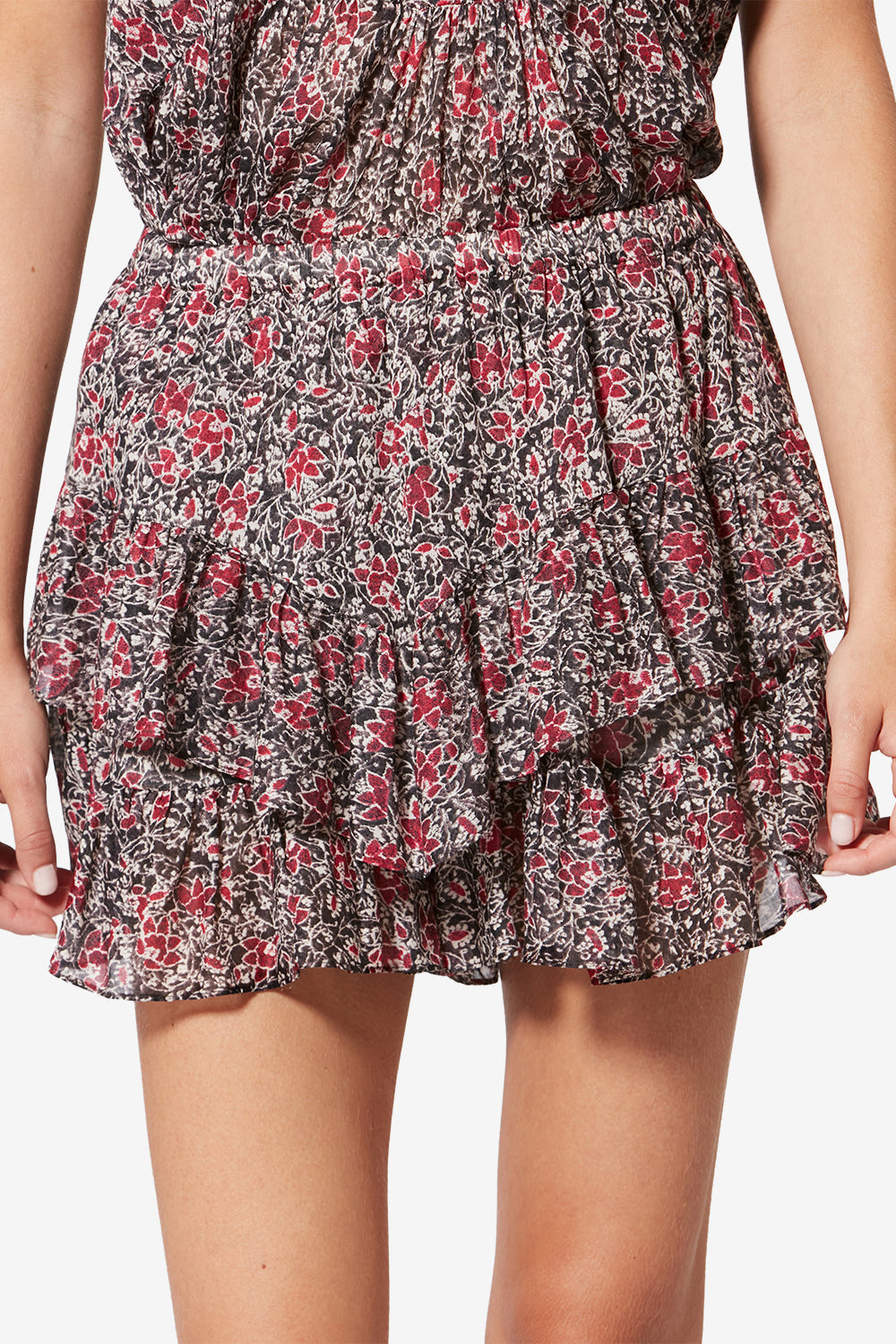 Shorts jocadia in voile di cotone biologico con stampa - Crushed berry - Woman - 4