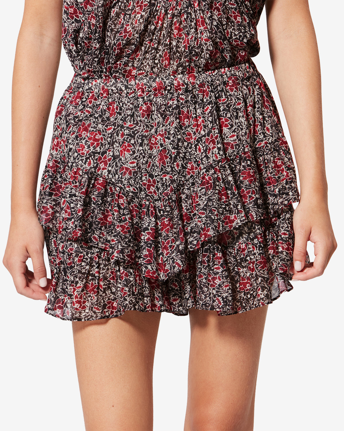 Jocadia printed organic cotton voile shorts - Crushed berry - Woman - 3