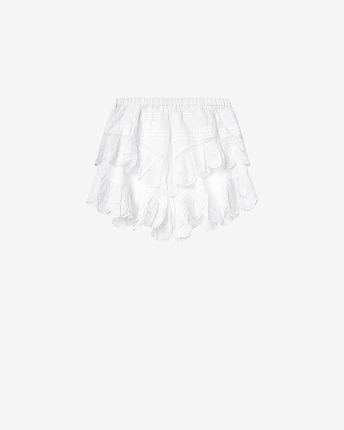 Jocadia cotton and floral lace shorts - White - Woman - 5