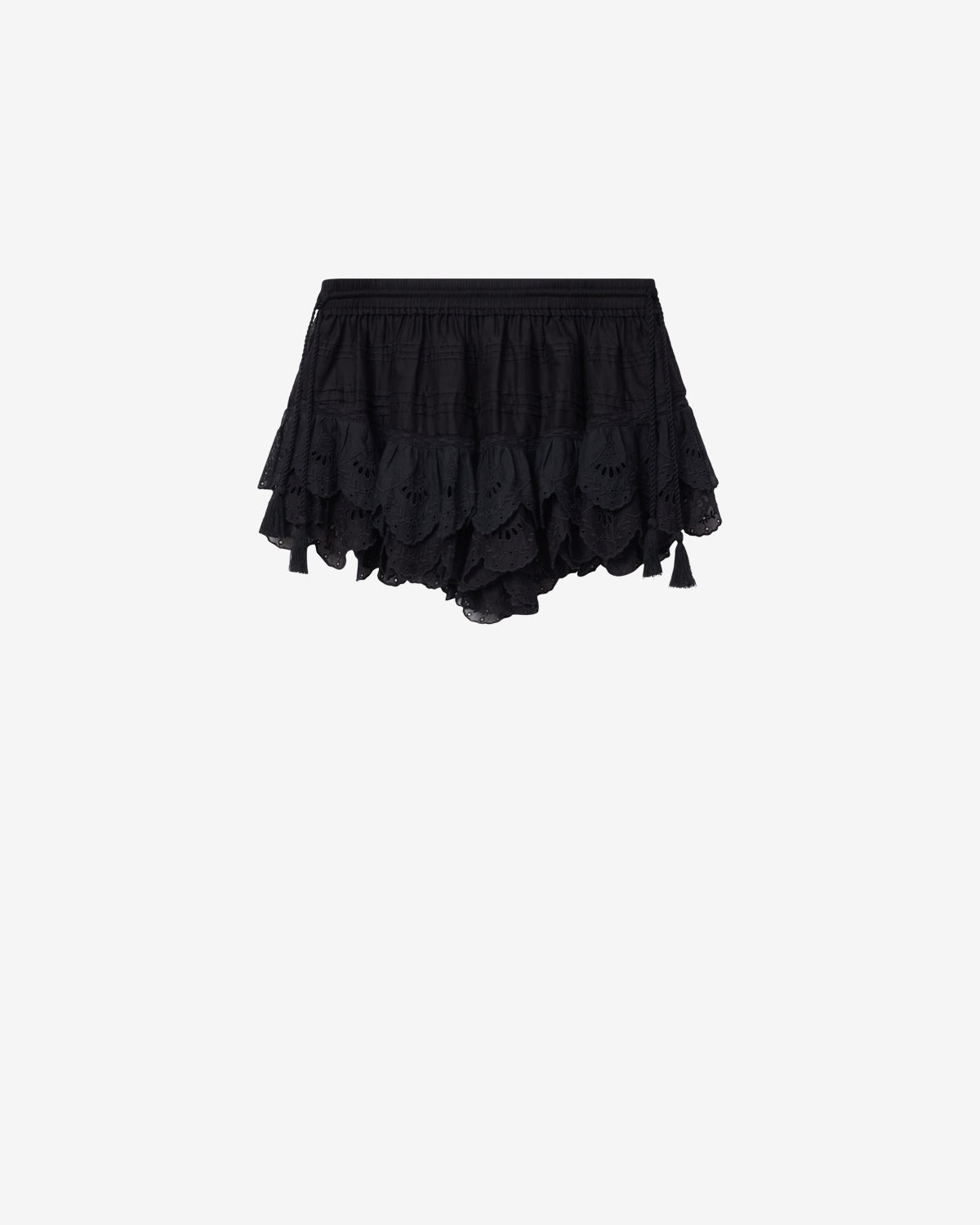Puria short cotton shorts with embroidery - Black - Woman - 5
