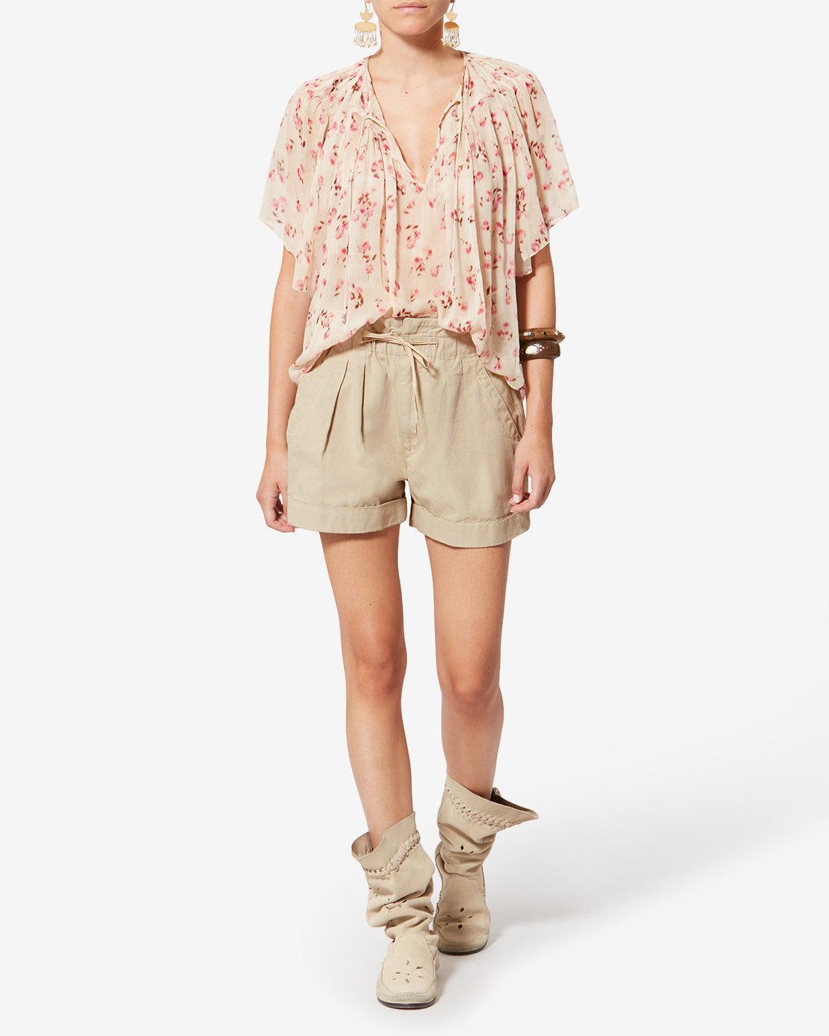 NIRMA SHORTS Woman beige | ISABEL MARANT Official online store