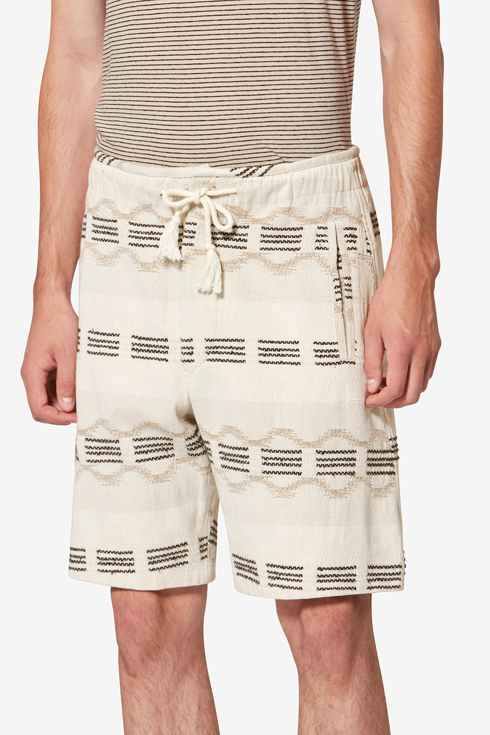 Shorts in jacquard wavy deliann - Ecru - Man - 3