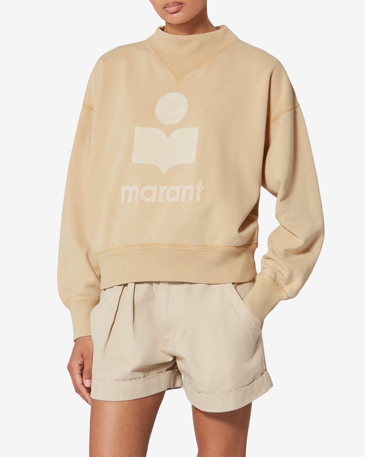 Sweatshirt moby en coton à logo - Ocre clair - Woman - 3