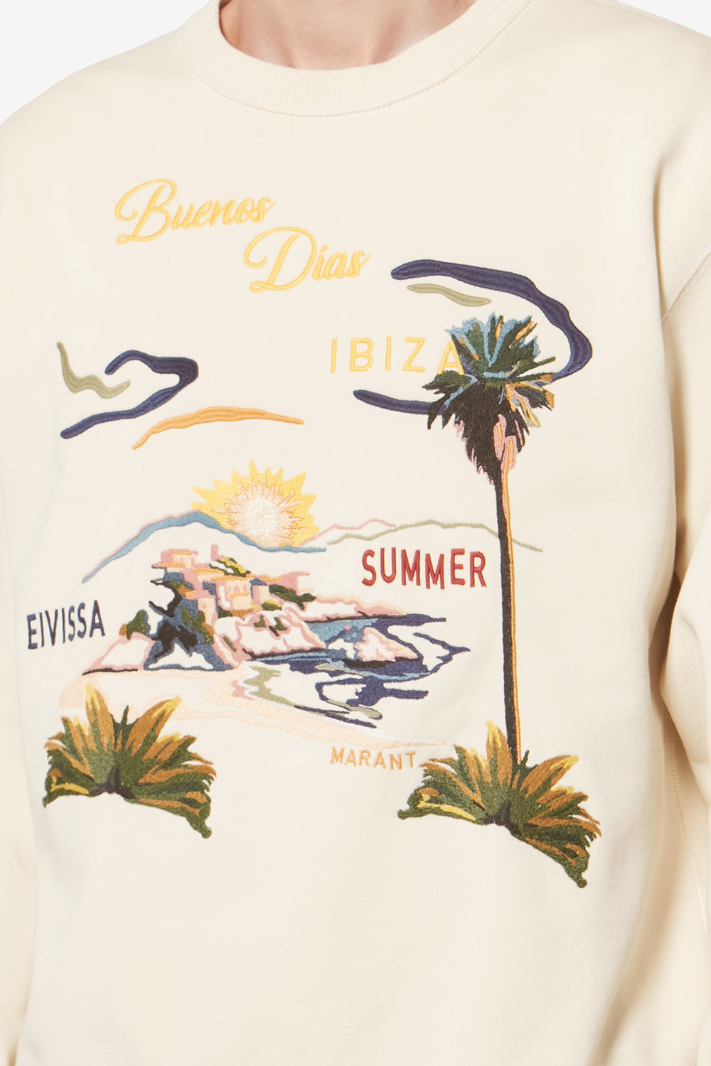 Baumwoll-sweatshirt mikoy mit gestickten motiven - Naturfarben - Man - 3