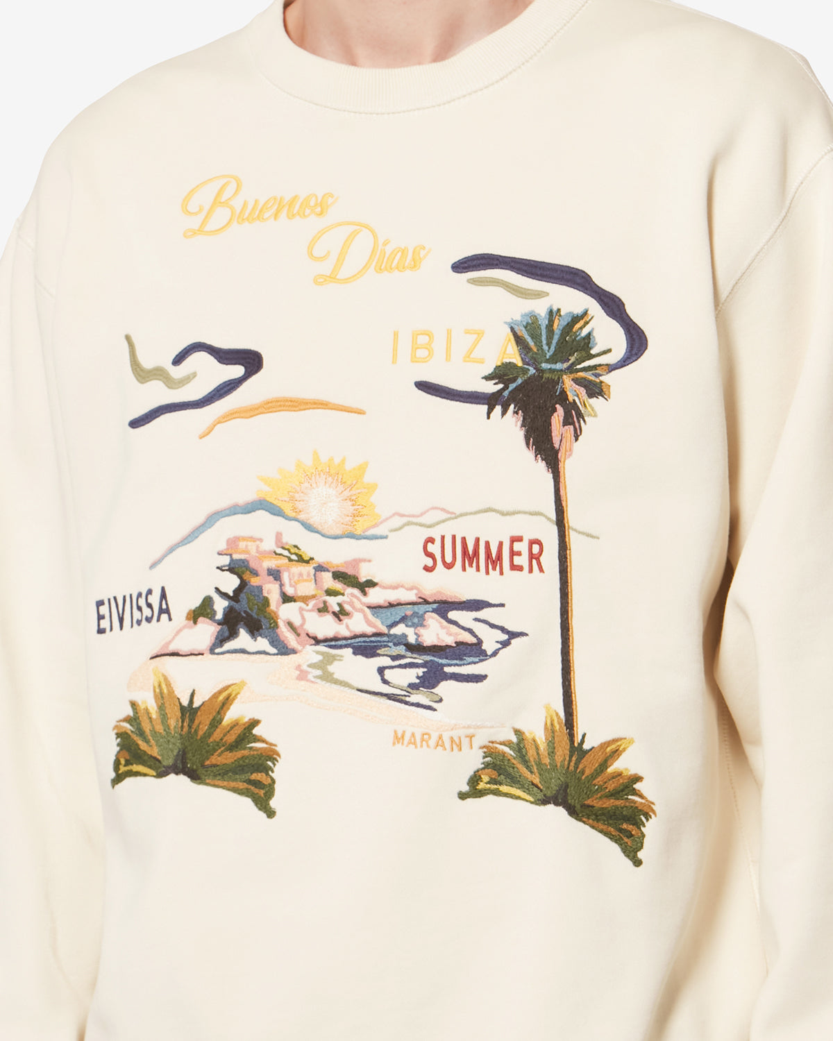 Baumwoll-sweatshirt mikoy mit gestickten motiven - Naturfarben - Man - 2