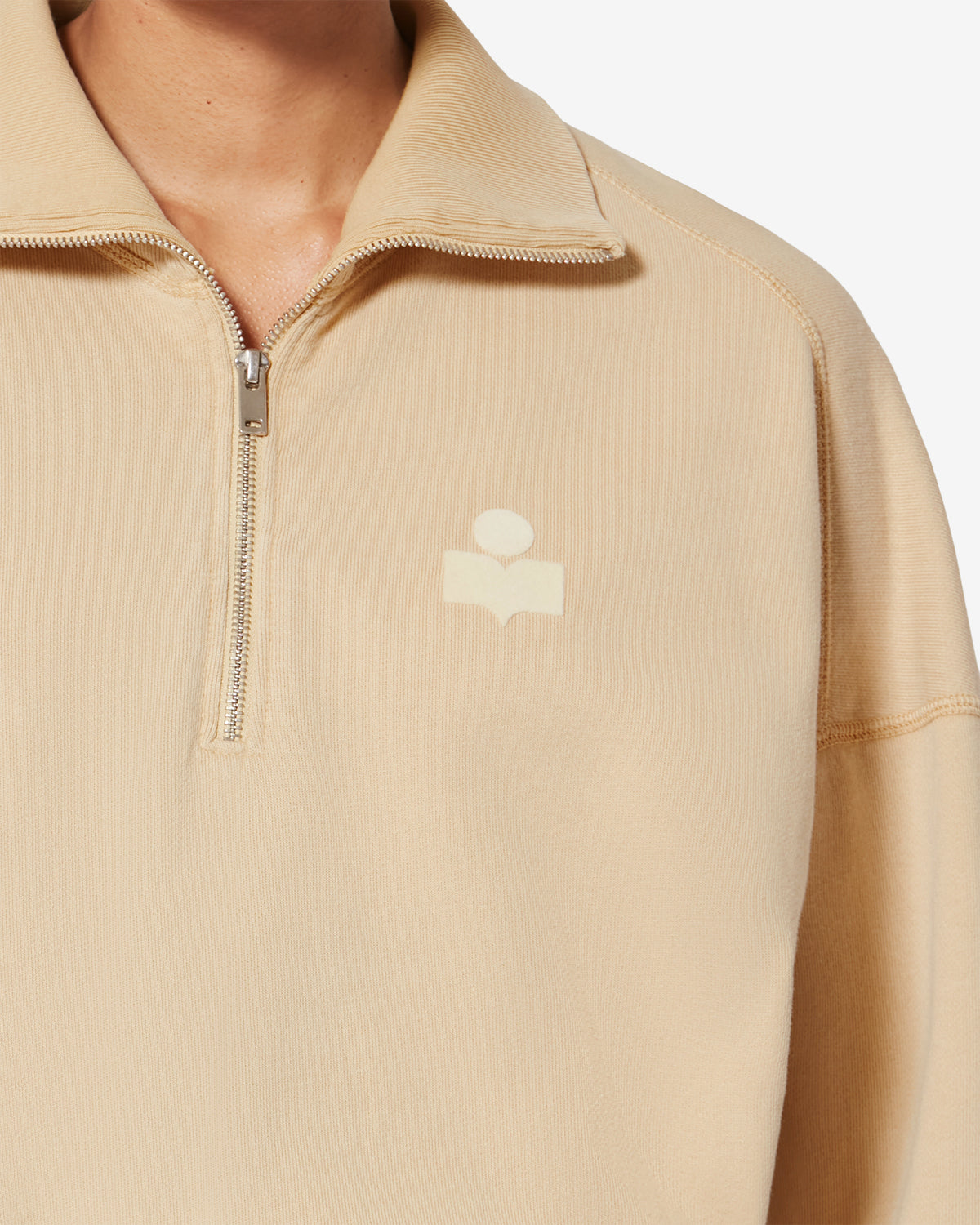 Sudadera ross de algodón con cuello alto - Light ochre - Woman - 2