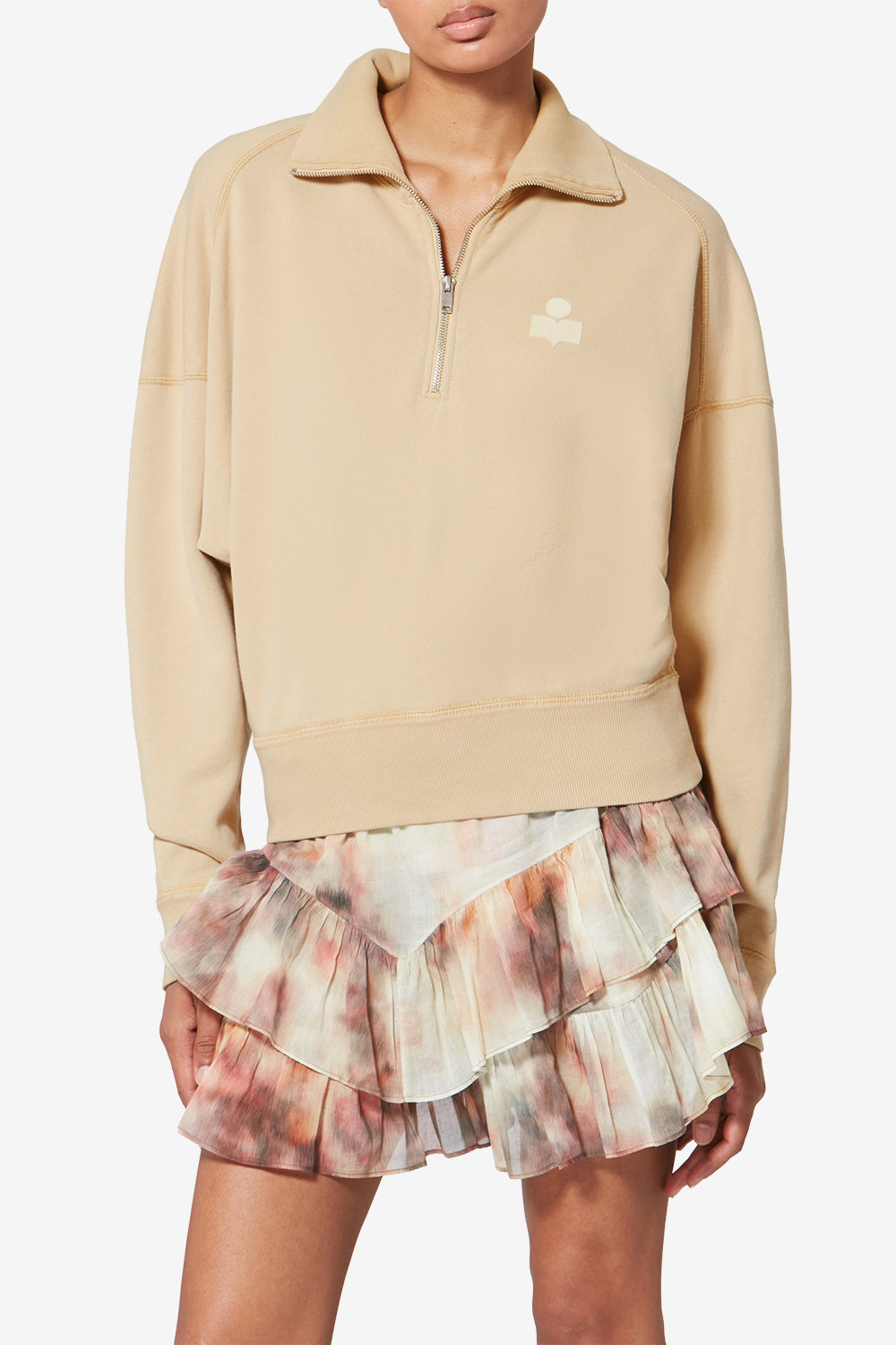 Ross 코튼 스탠드업 칼라 스웨트셔츠 - Light ochre - Woman - 4